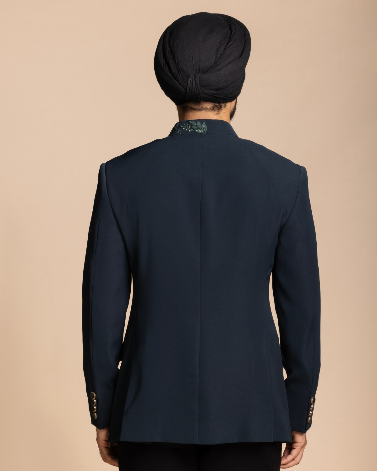 Deep Teal Placket Embroidery Jodhpuri Set Gargee