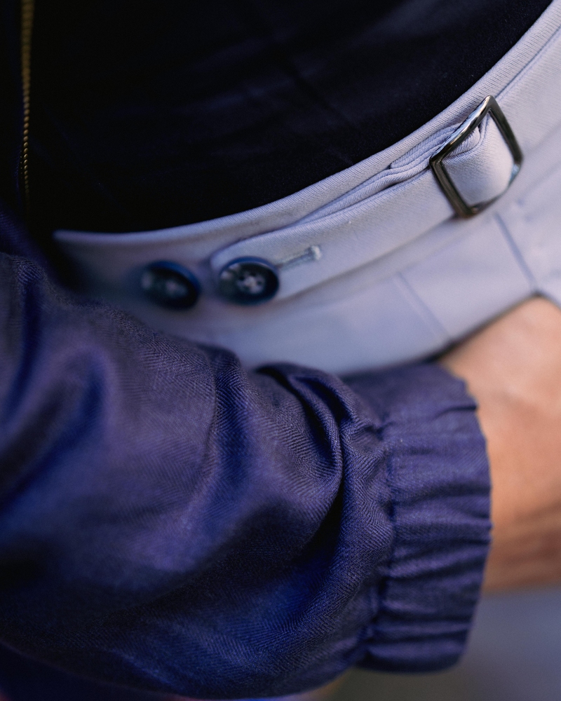 Navy Harrington Zipper Jacket Gargee