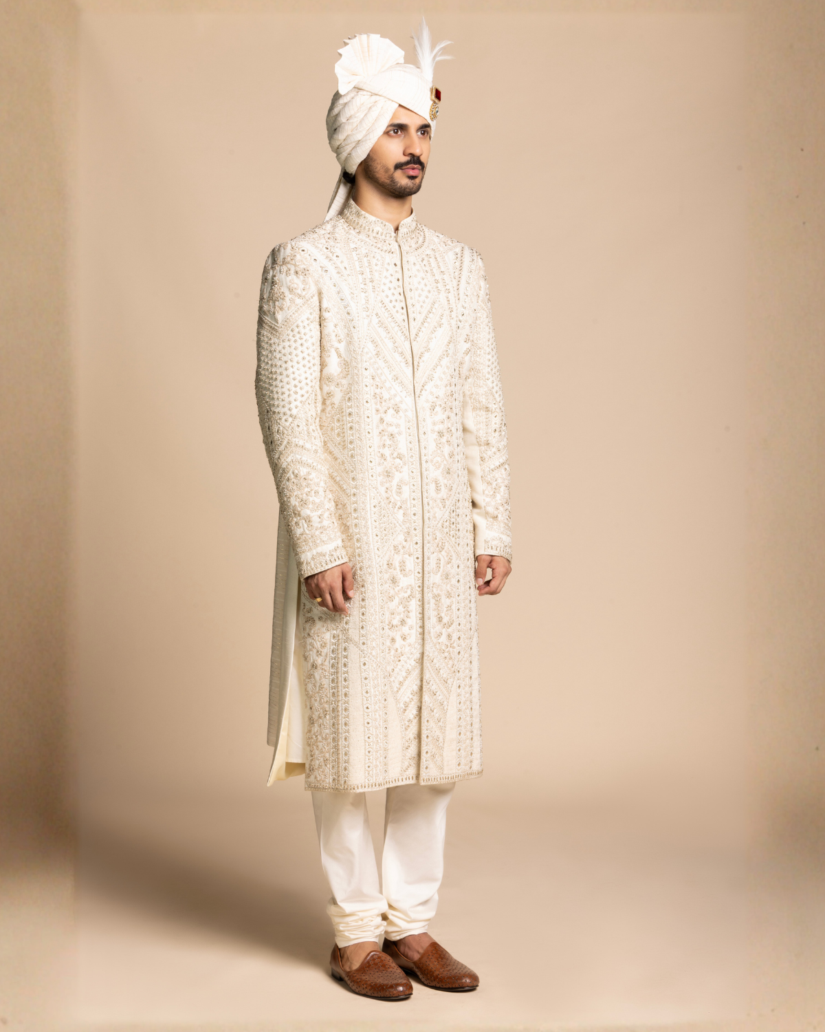 Ivory Imperial Couture Sherwani Set Gargee