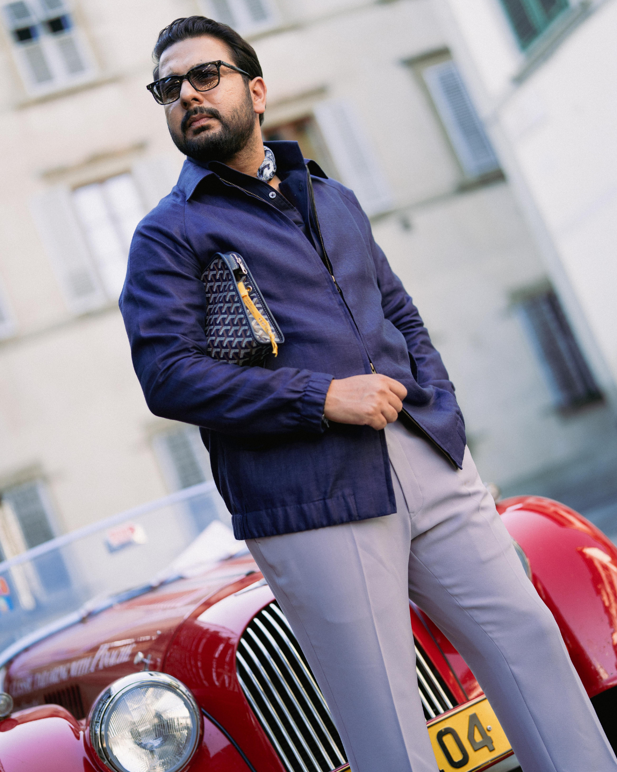 Navy Harrington Zipper Jacket Gargee