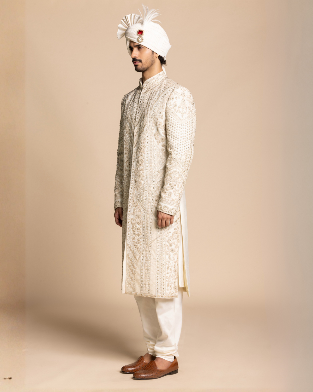 Ivory Imperial Couture Sherwani Set Gargee