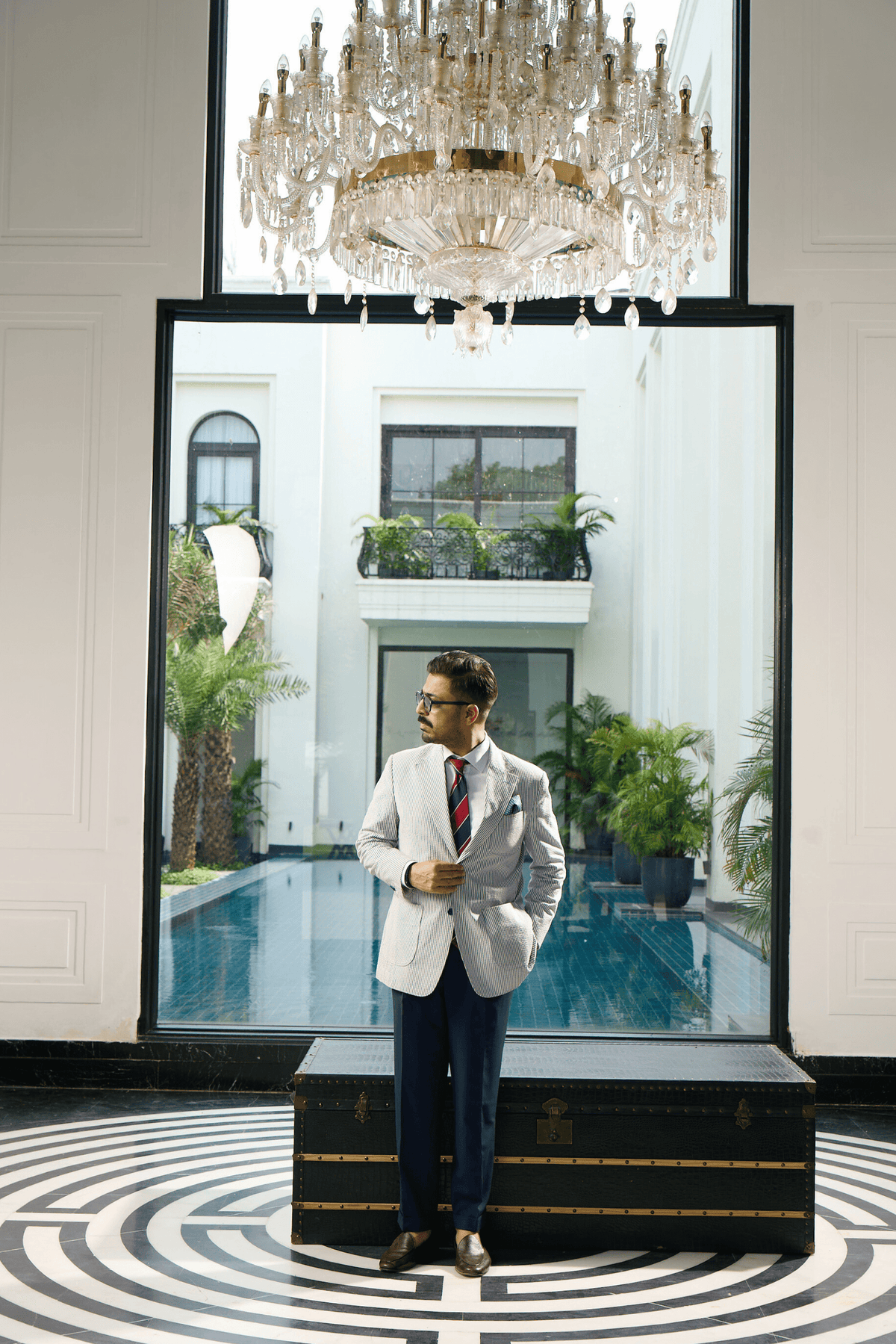 Blue Ridge Stripe Seersucker Single Breasted Blazer Gargee