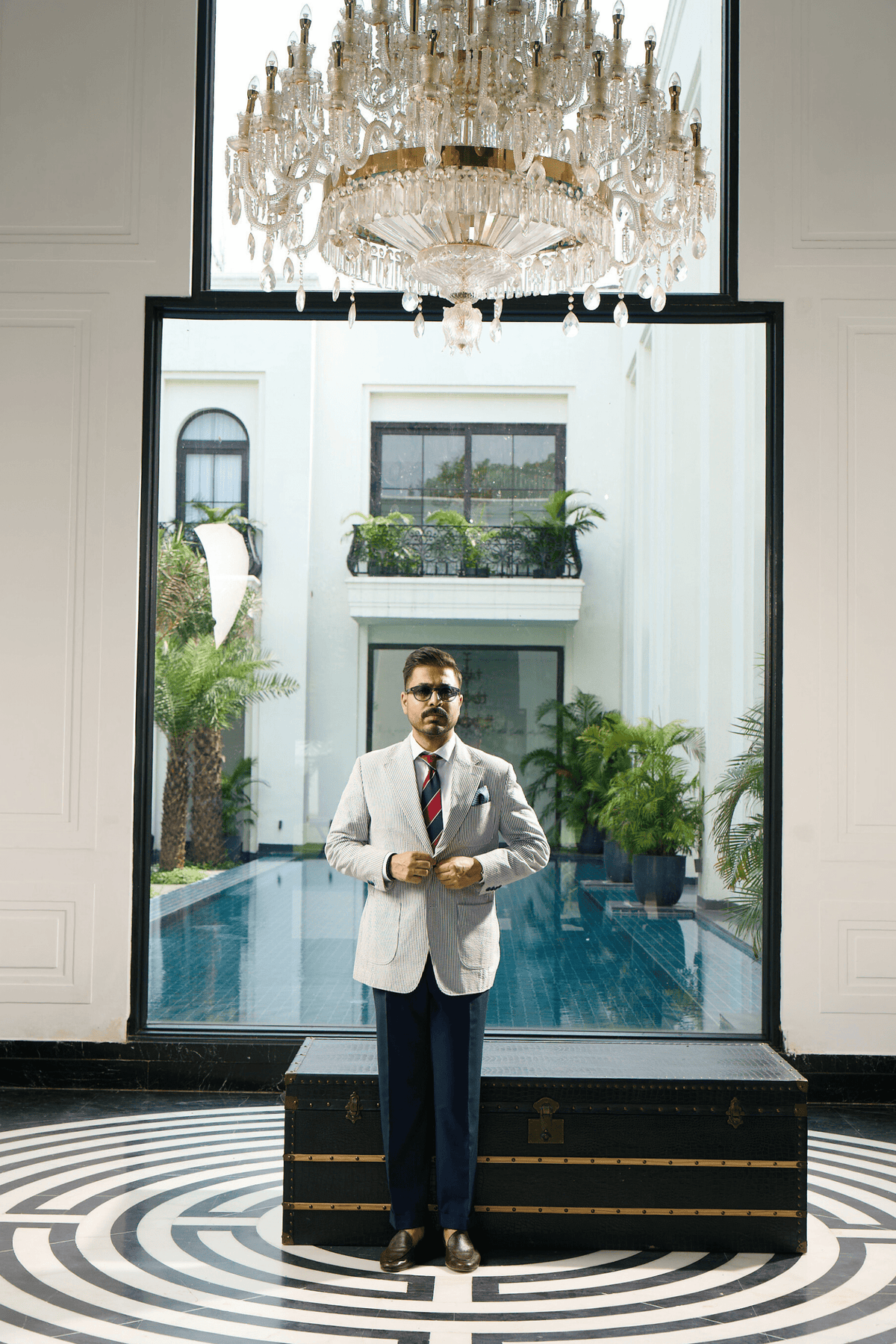 Blue Ridge Stripe Seersucker Single Breasted Blazer Gargee