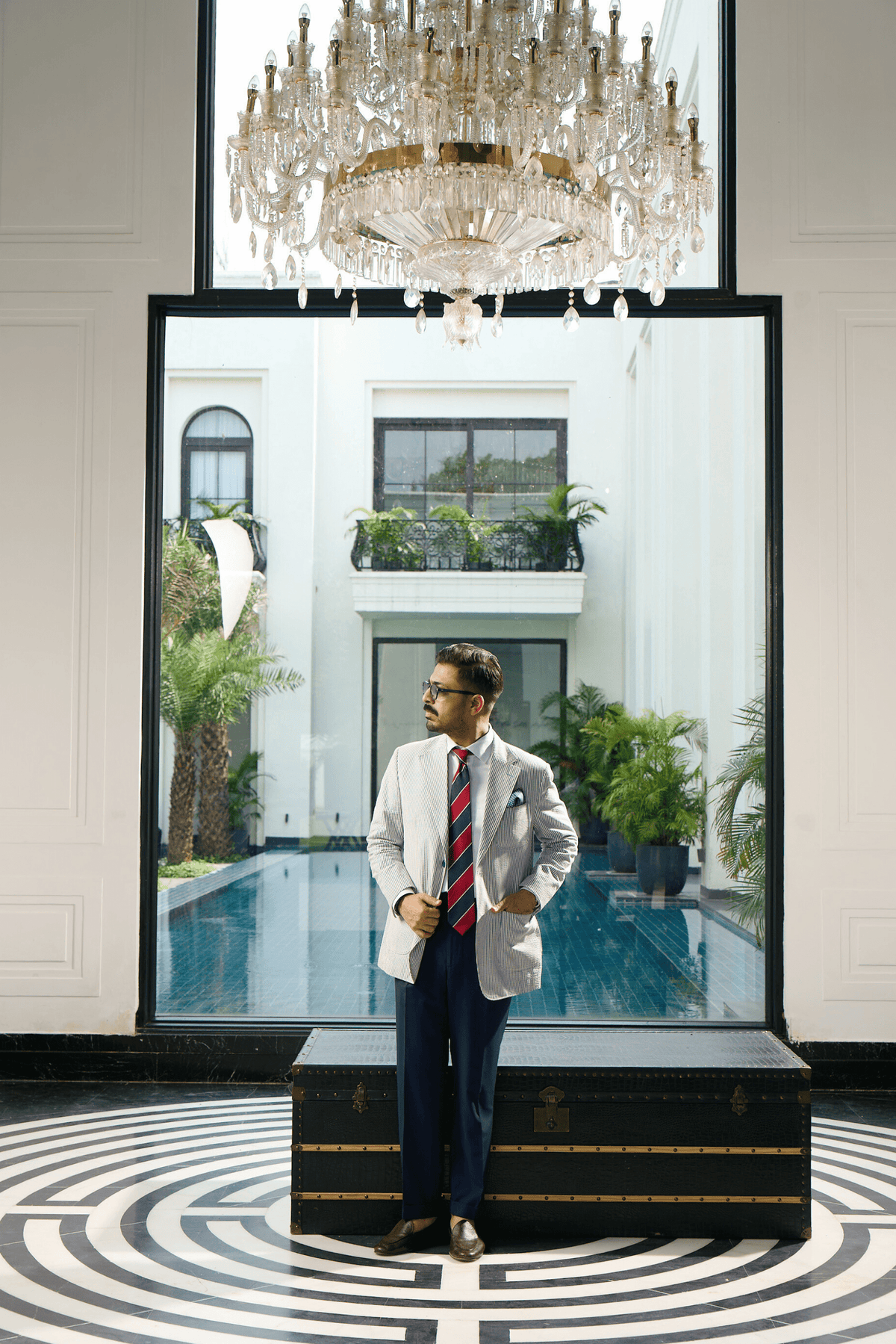 Blue Ridge Stripe Seersucker Single Breasted Blazer Gargee