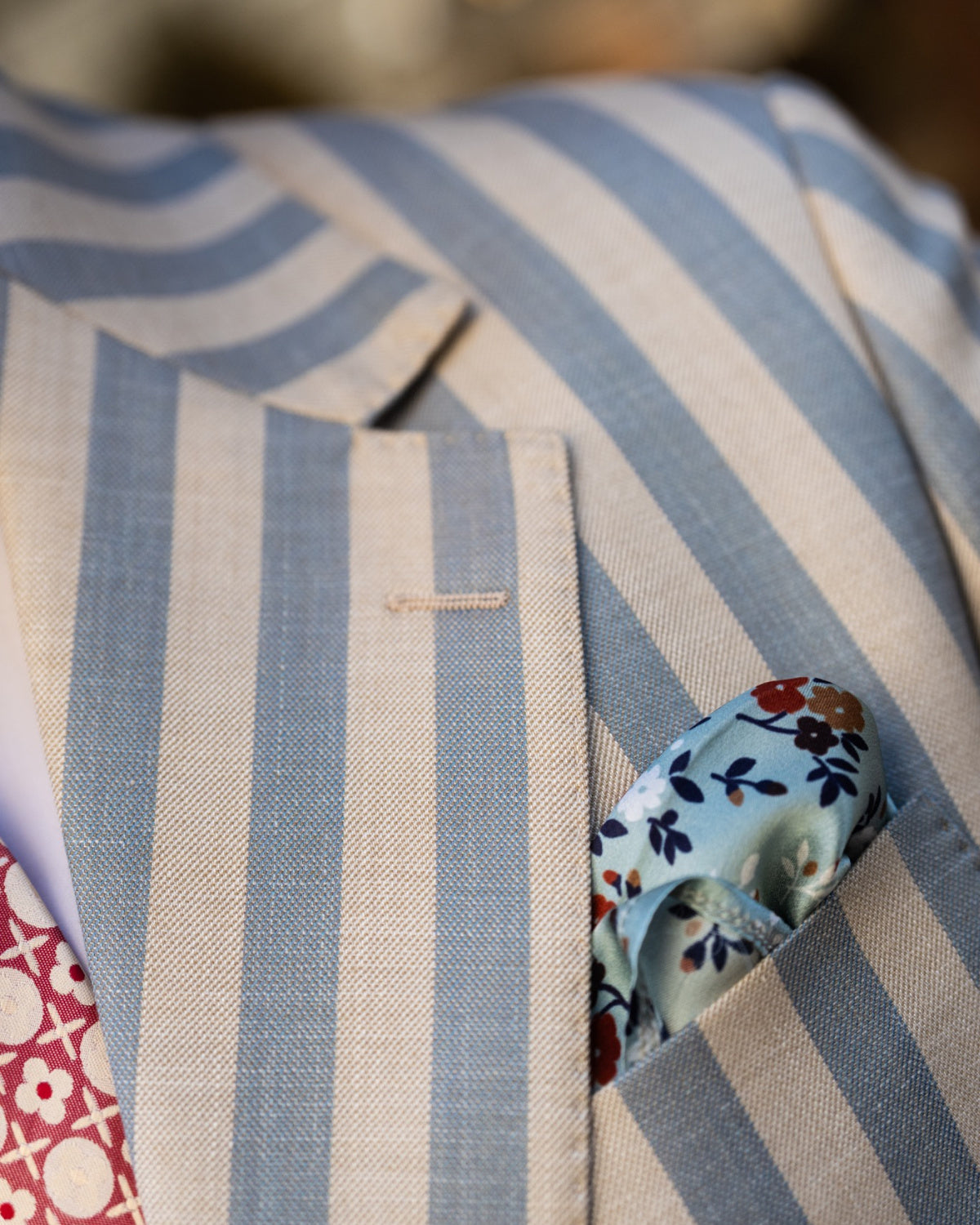 Teal Striped 2 Button Blazer Gargee