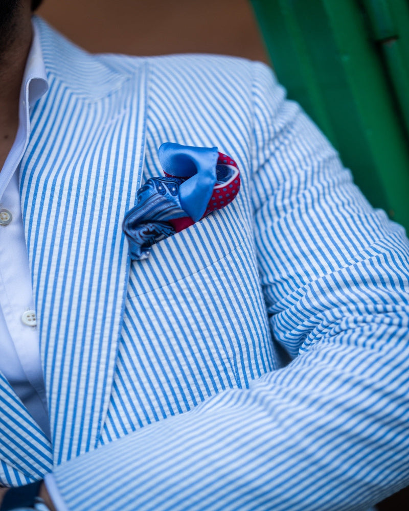 Sky Blue Seersucker Suit Gargee
