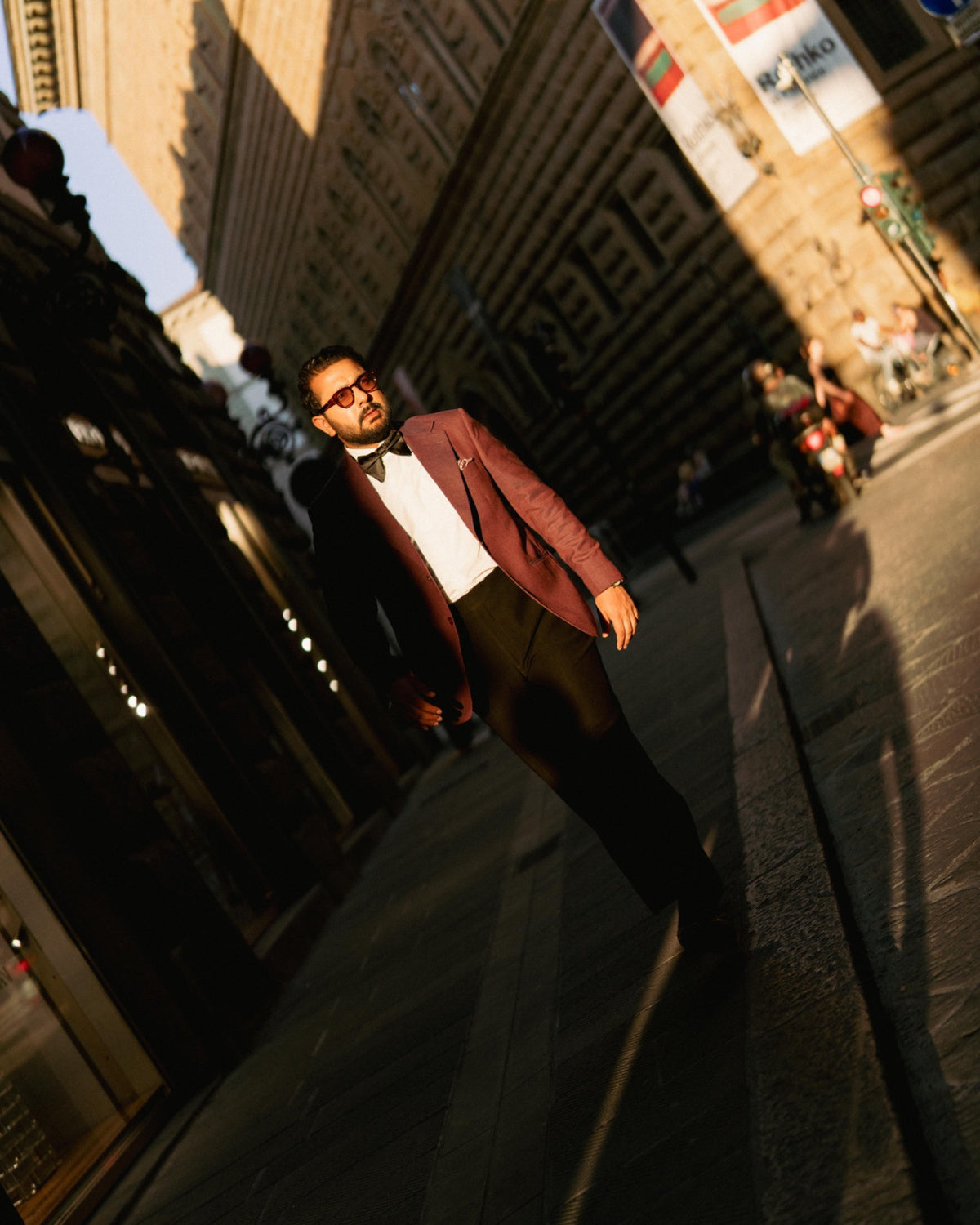 Burgundy 2-Button Evening Blazer Gargee