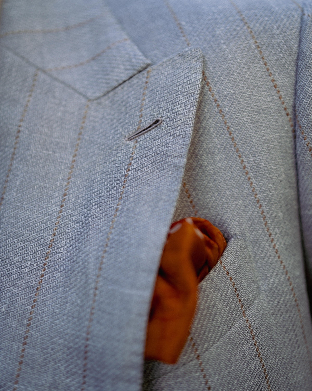 Light Grey Striped Double-Breasted Blazer Gargee