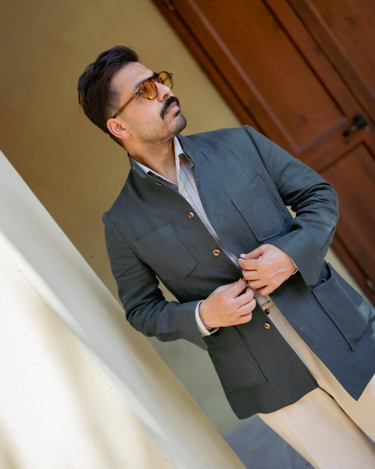 Forest Green Safari Jacket Gargee