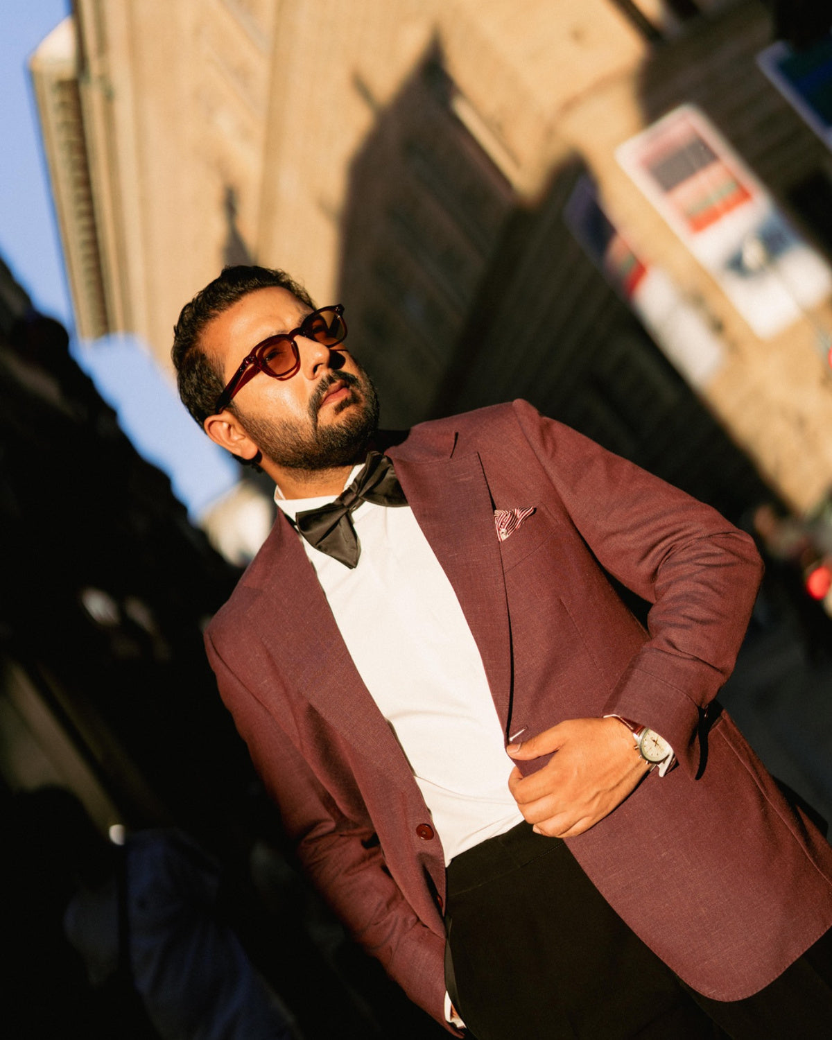 Burgundy 2-Button Evening Blazer Gargee
