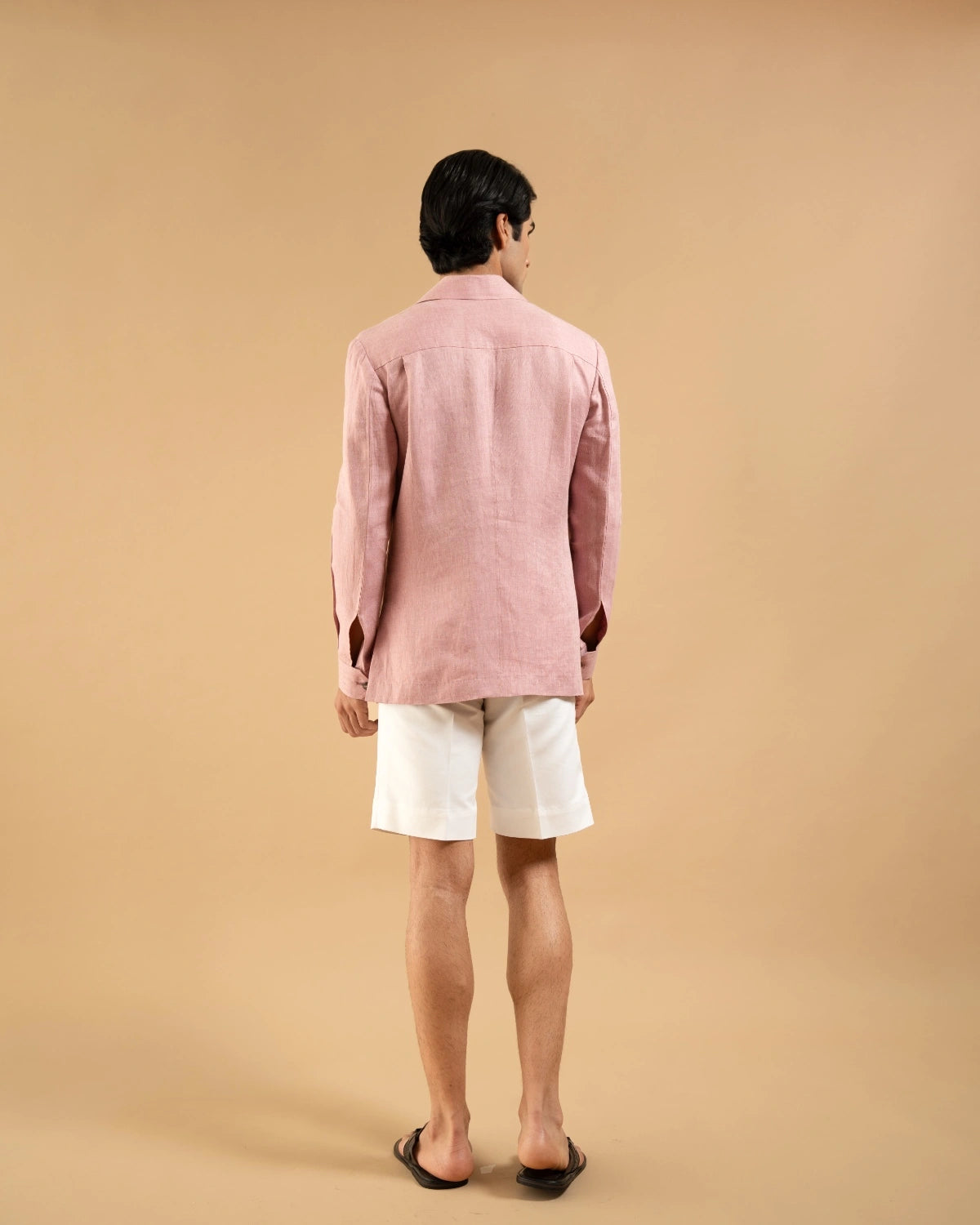 Dusty Pink Linen Herring Shacket Gargee