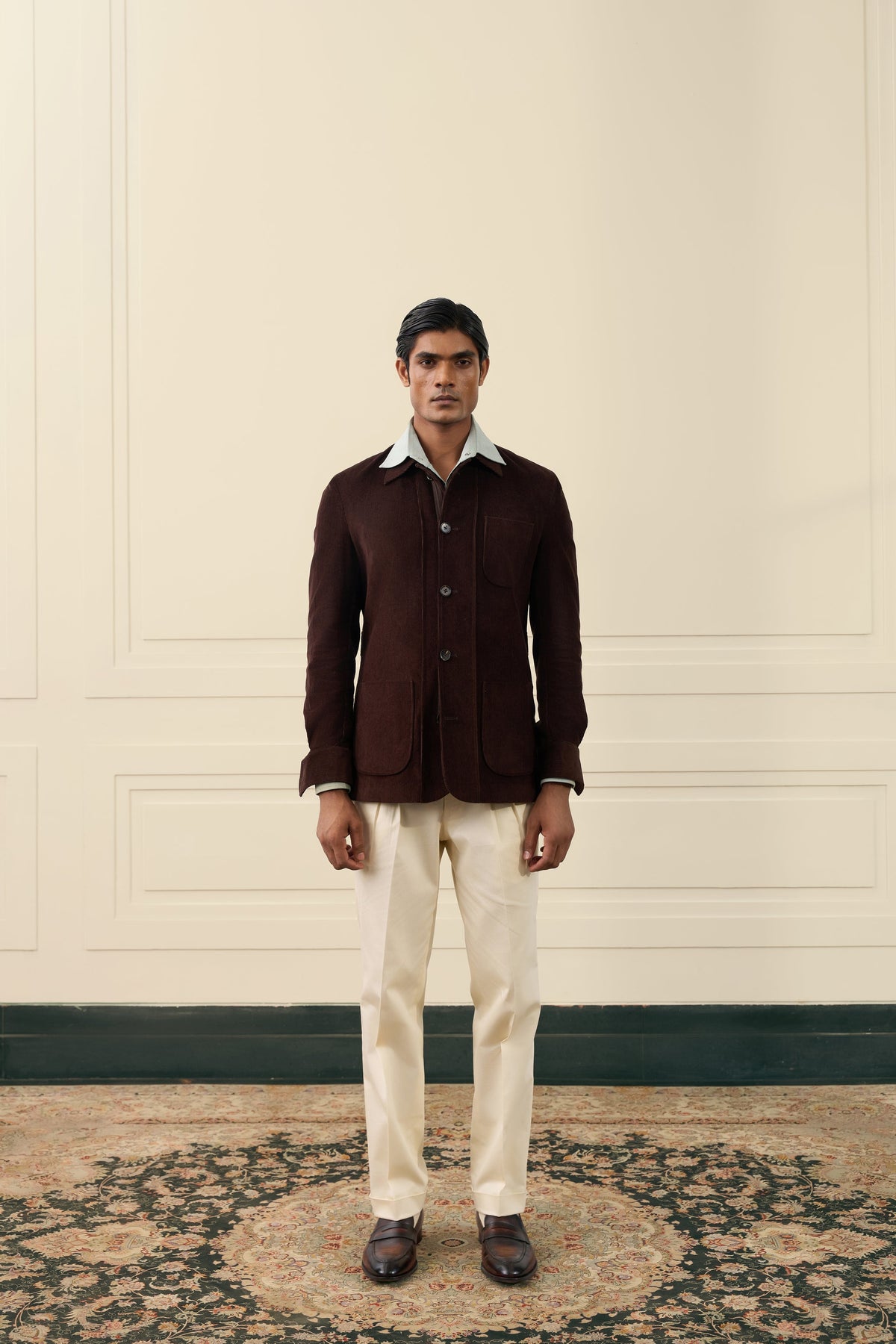 Chocolate Brown Corduroy Shacket Gargee