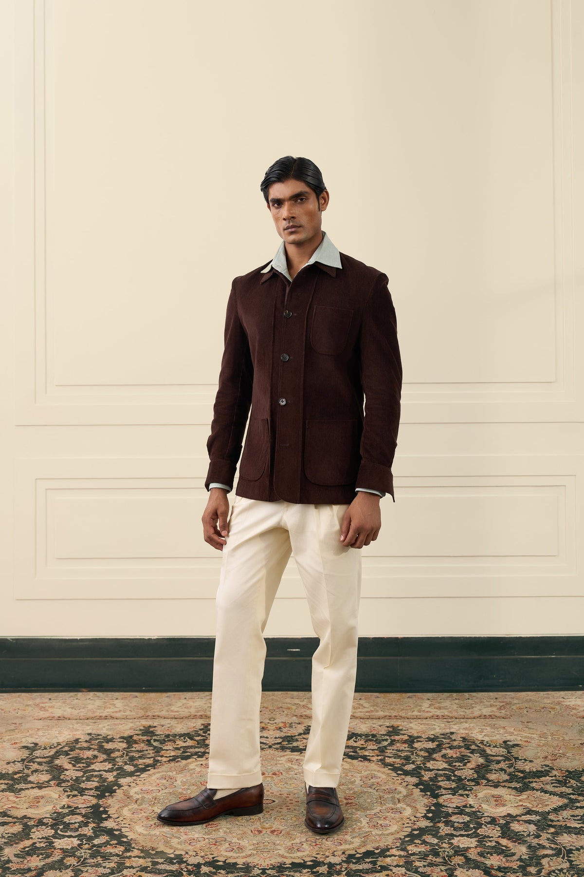 Chocolate Brown Corduroy Shacket Gargee