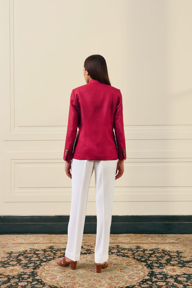 Crimson Patch Pocket Blazer Gargee