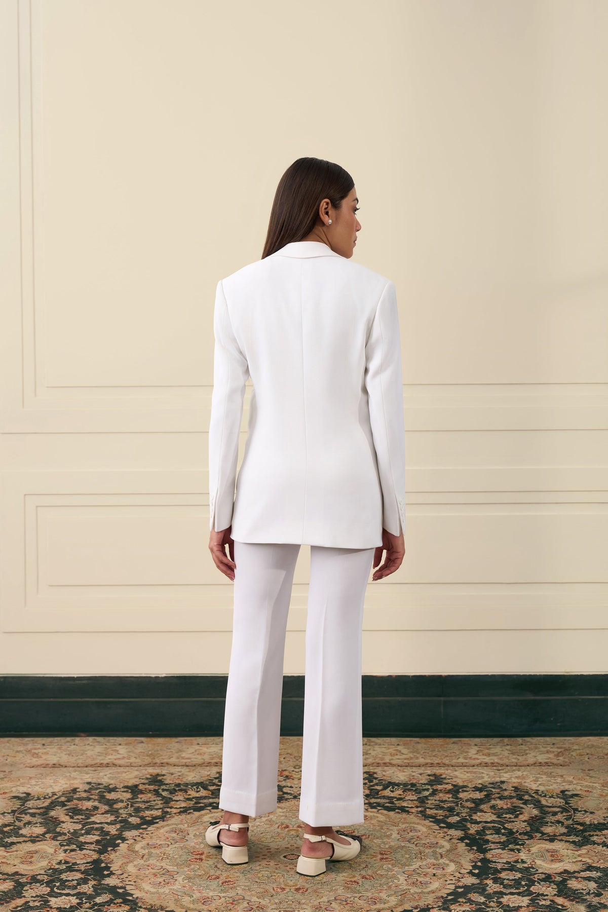 Ivory Minimalist Tailored Suit Gargee
