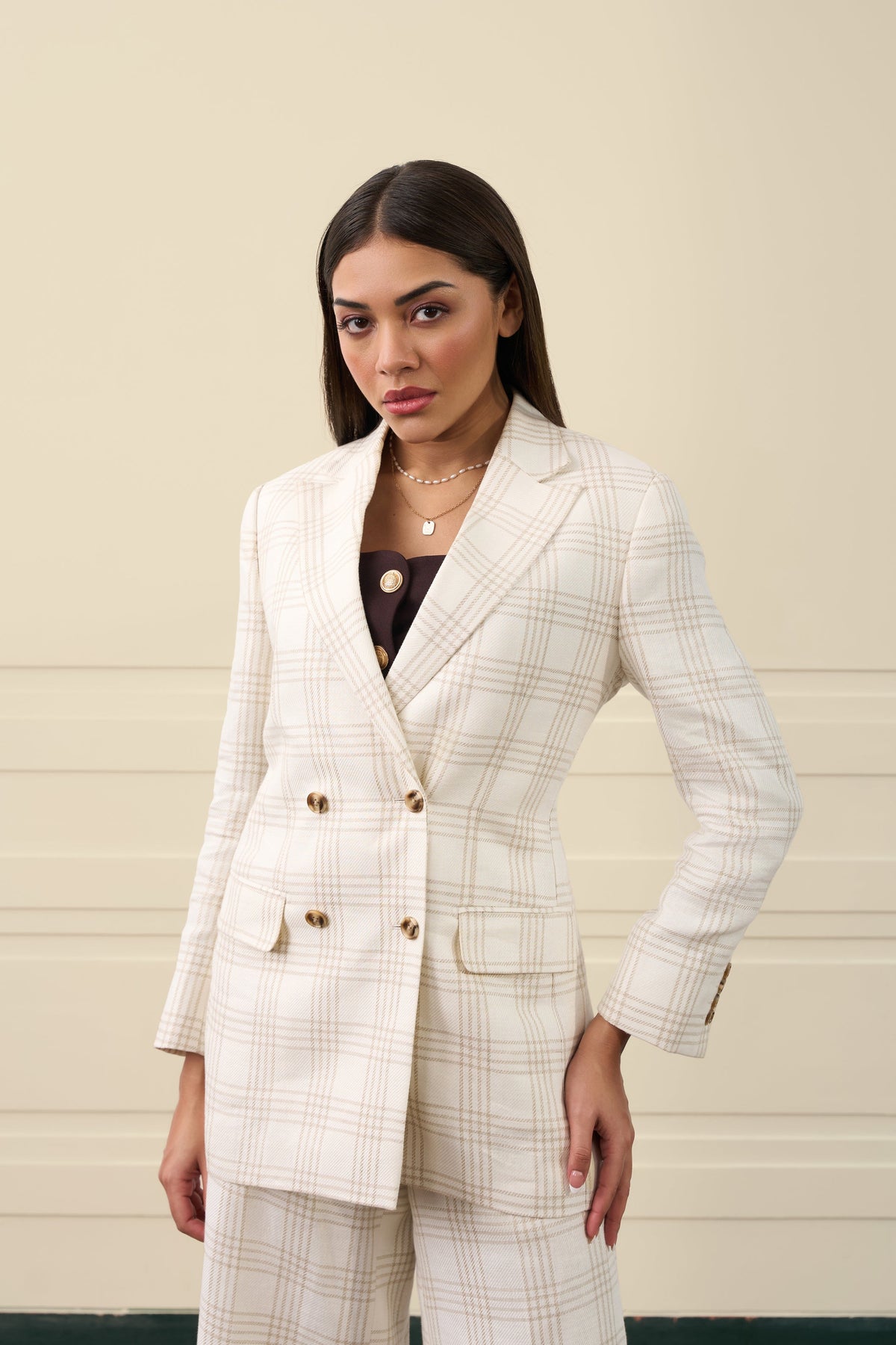 Blush Double-Breasted Blazer Gargee