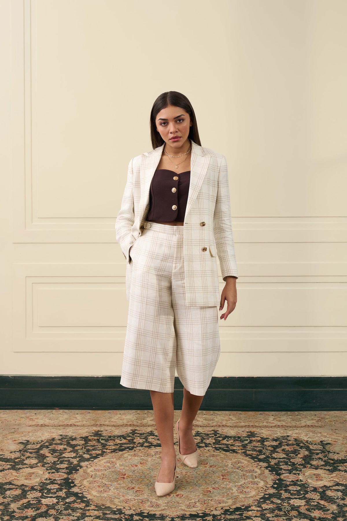 Blush Double-Breasted Blazer Gargee