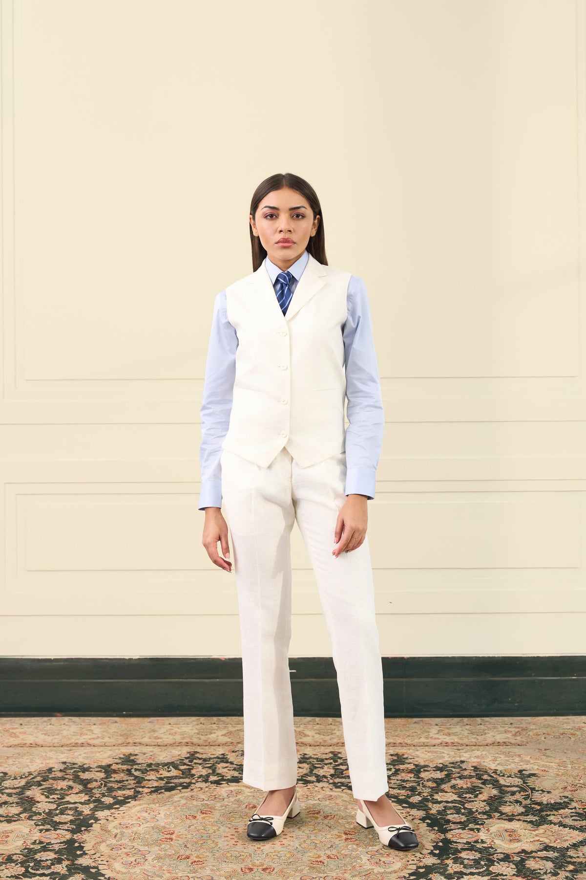 Ivory Two-Pc Waistcoat Set Gargee