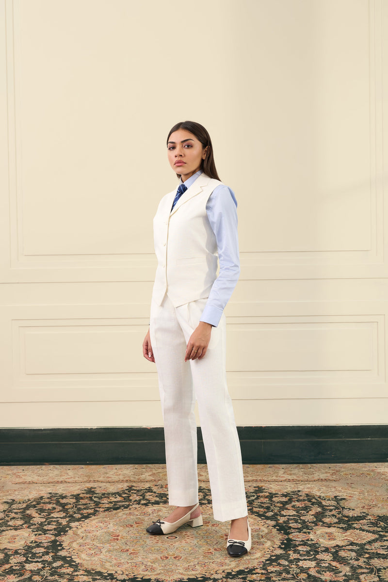 Ivory Two-Pc Waistcoat Set Gargee