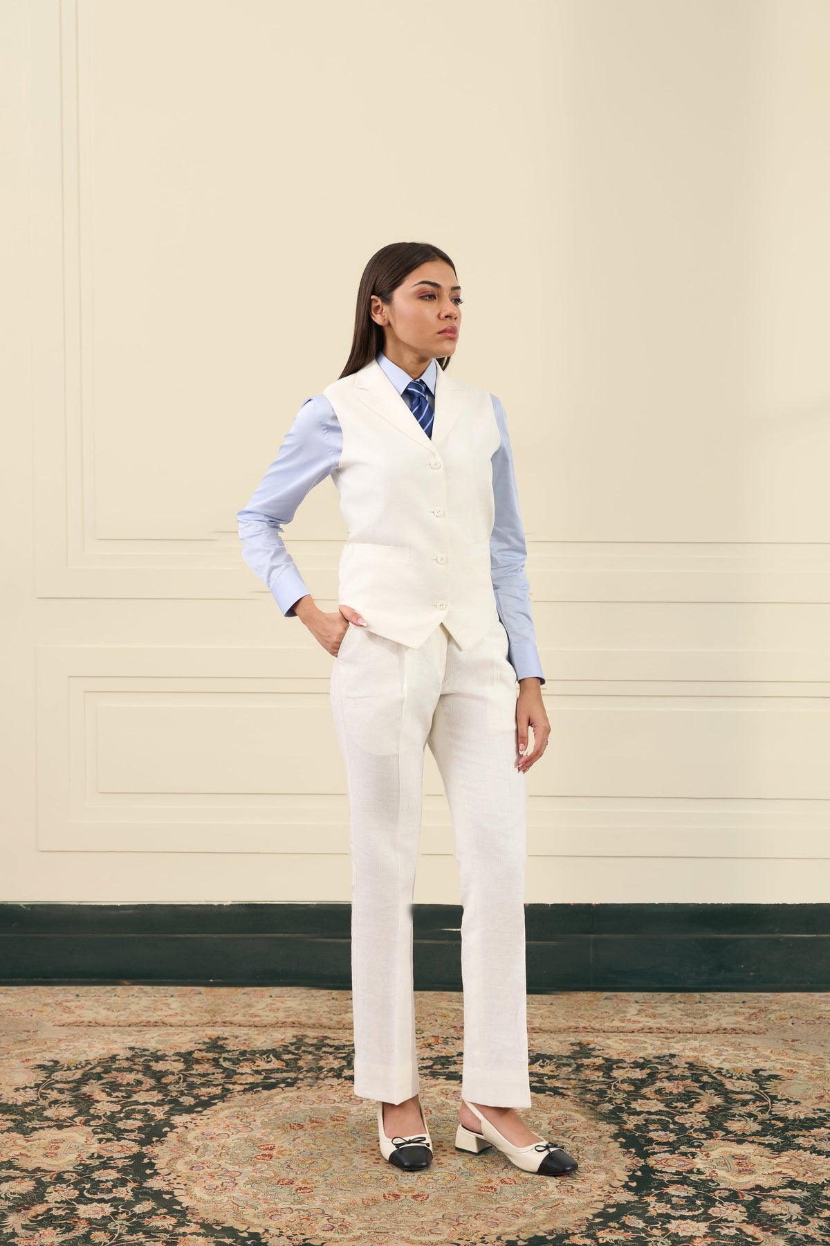 Ivory Two-Pc Waistcoat Set Gargee