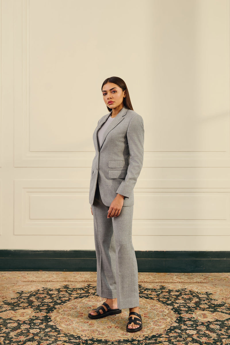 Light Grey Single-Breasted Suit Gargee