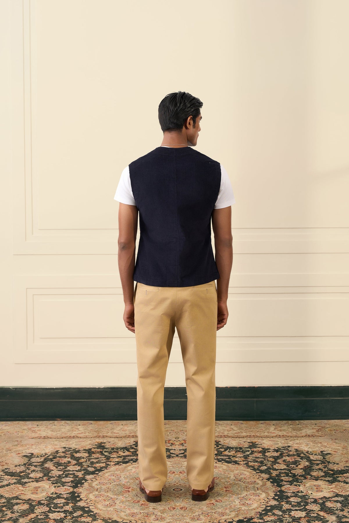 Midnight Navy Corduroy Vest Gargee