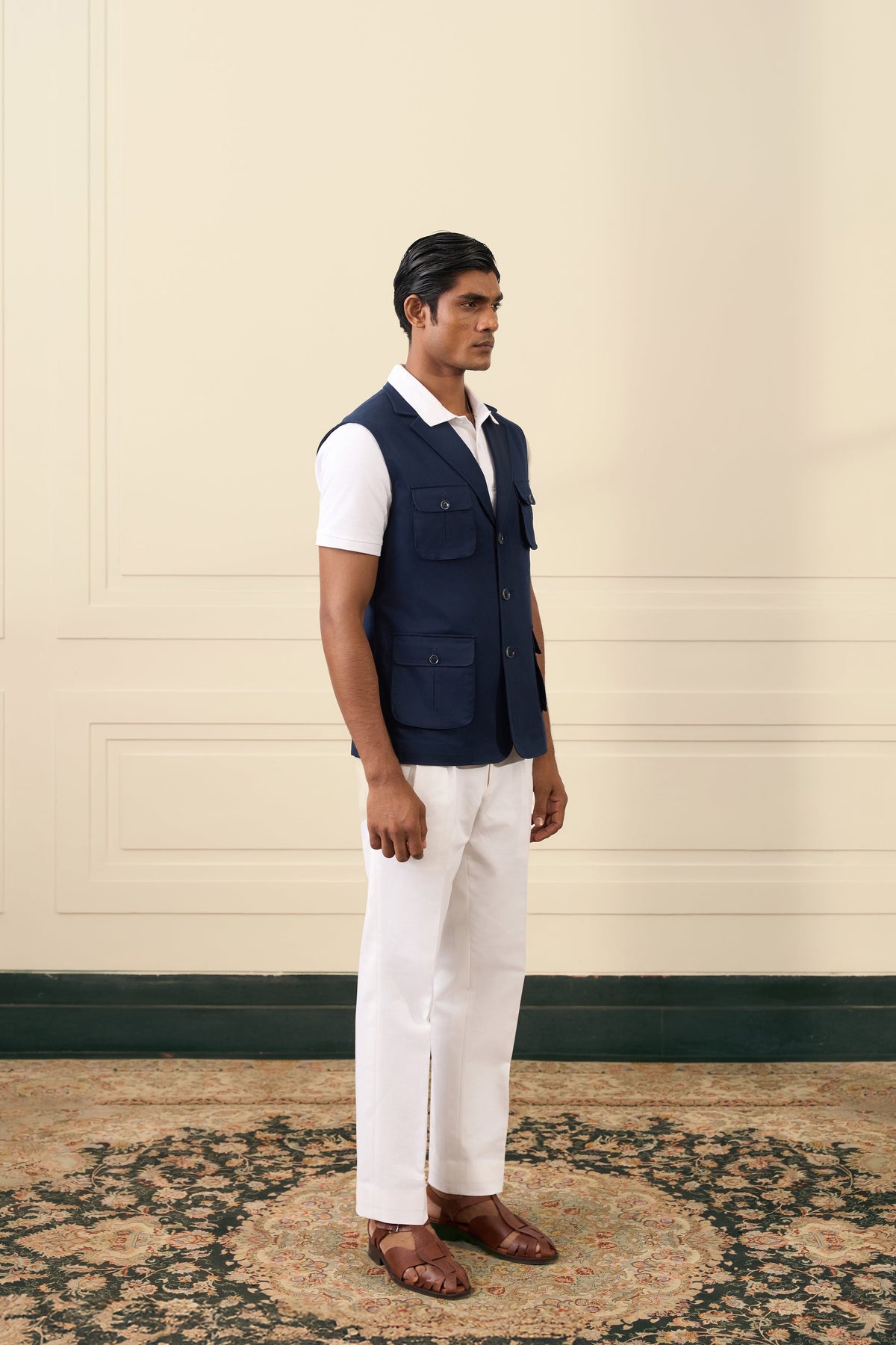 Midnight Utility Cotton Vest Gargee