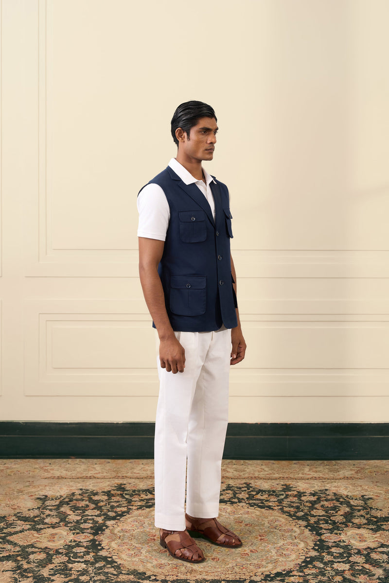 Midnight Utility Cotton Vest Gargee