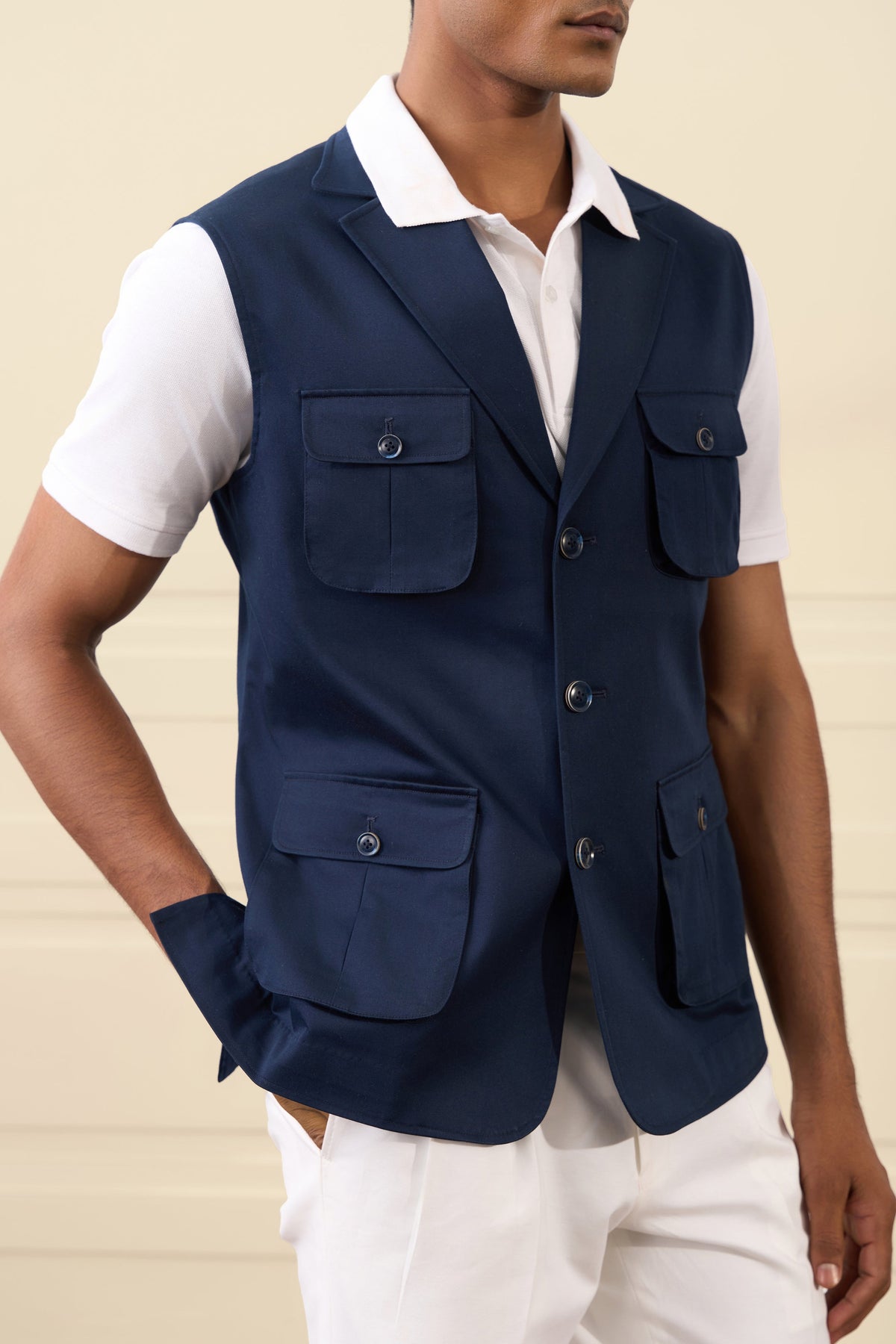 Midnight Utility Cotton Vest Gargee