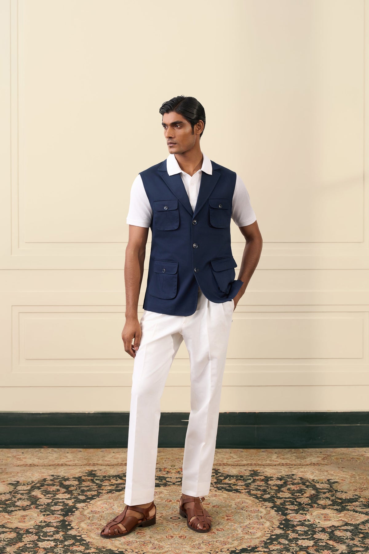 Midnight Utility Cotton Vest Gargee