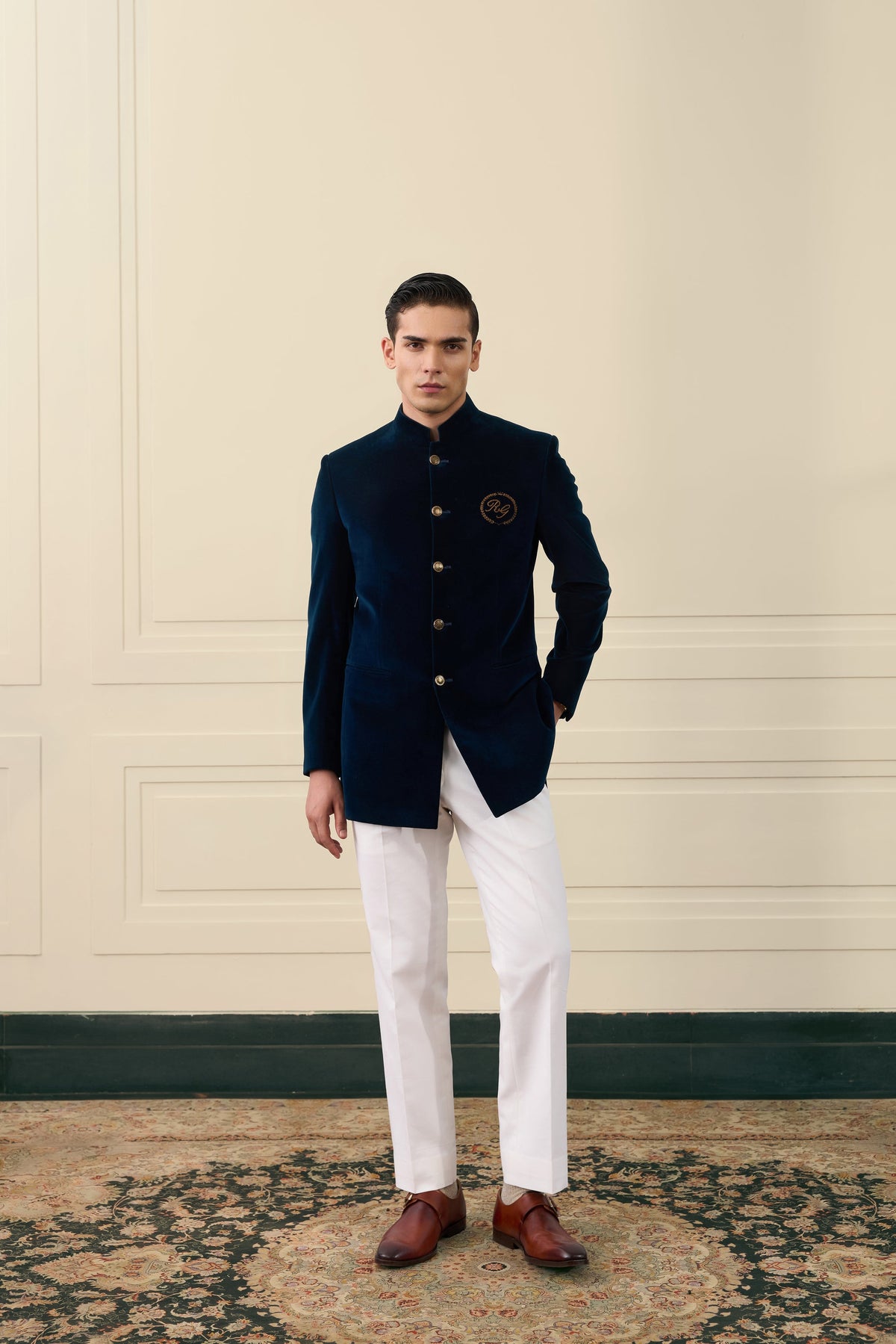 Midnight Velvet Bandhgala Gargee