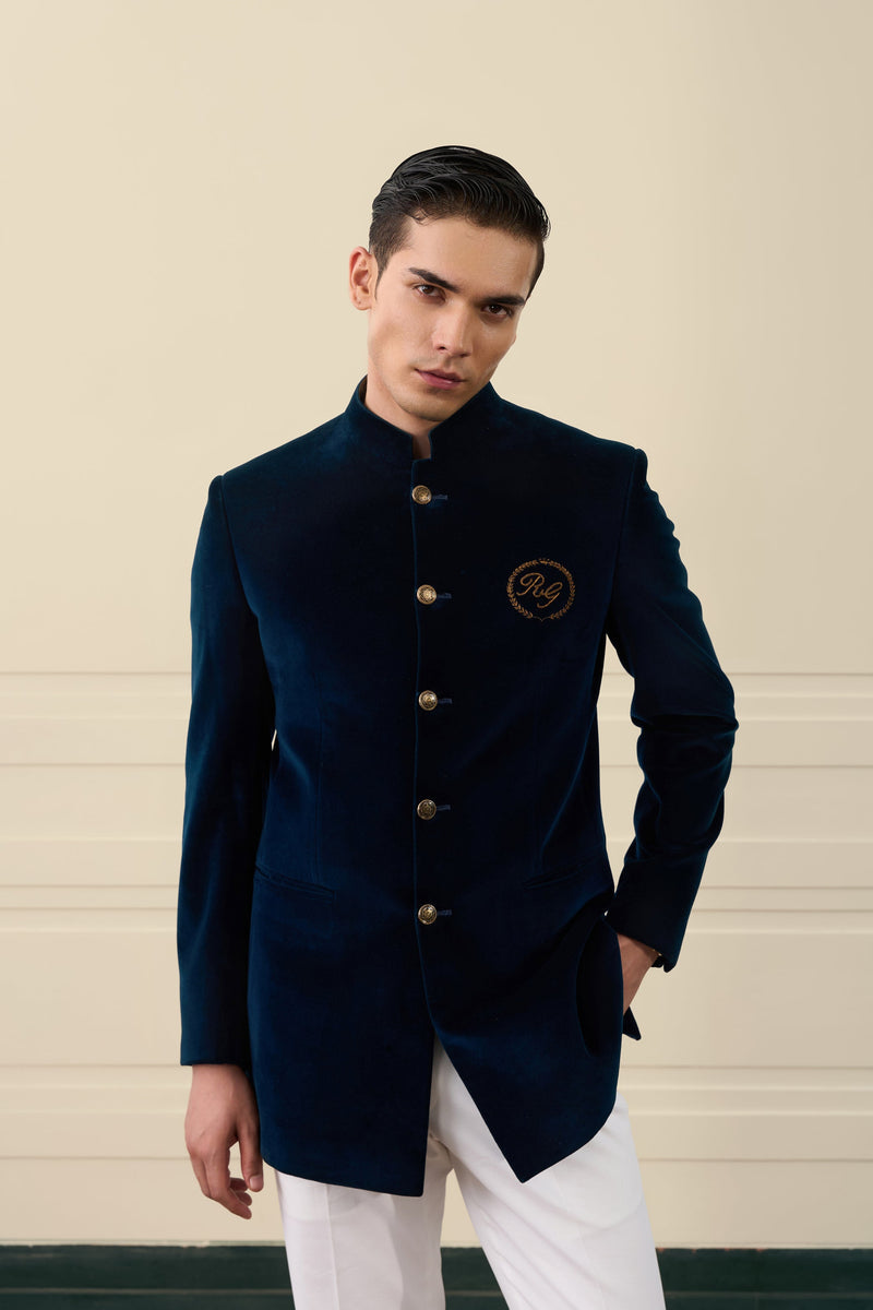 Midnight Velvet Bandhgala Gargee