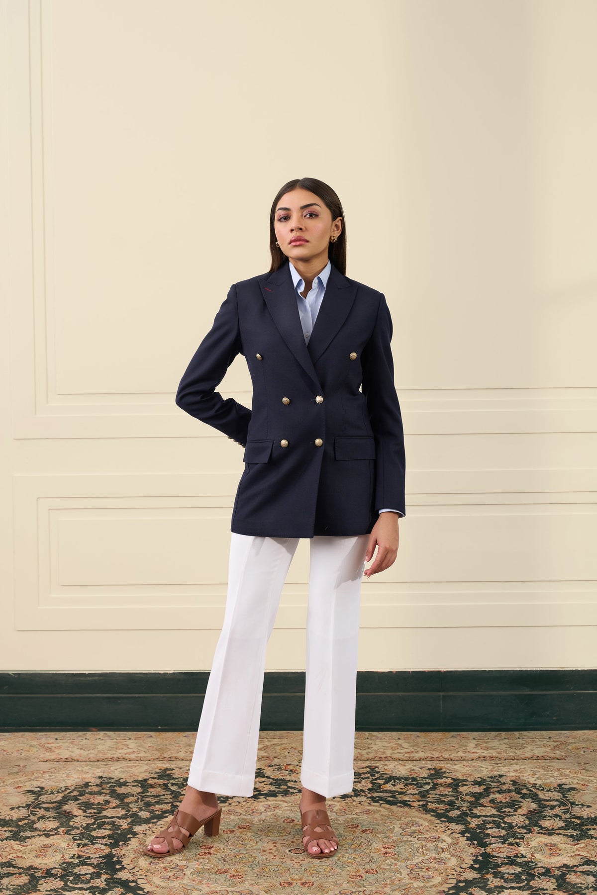 Navy Regent Double-Breasted Blazer Gargee