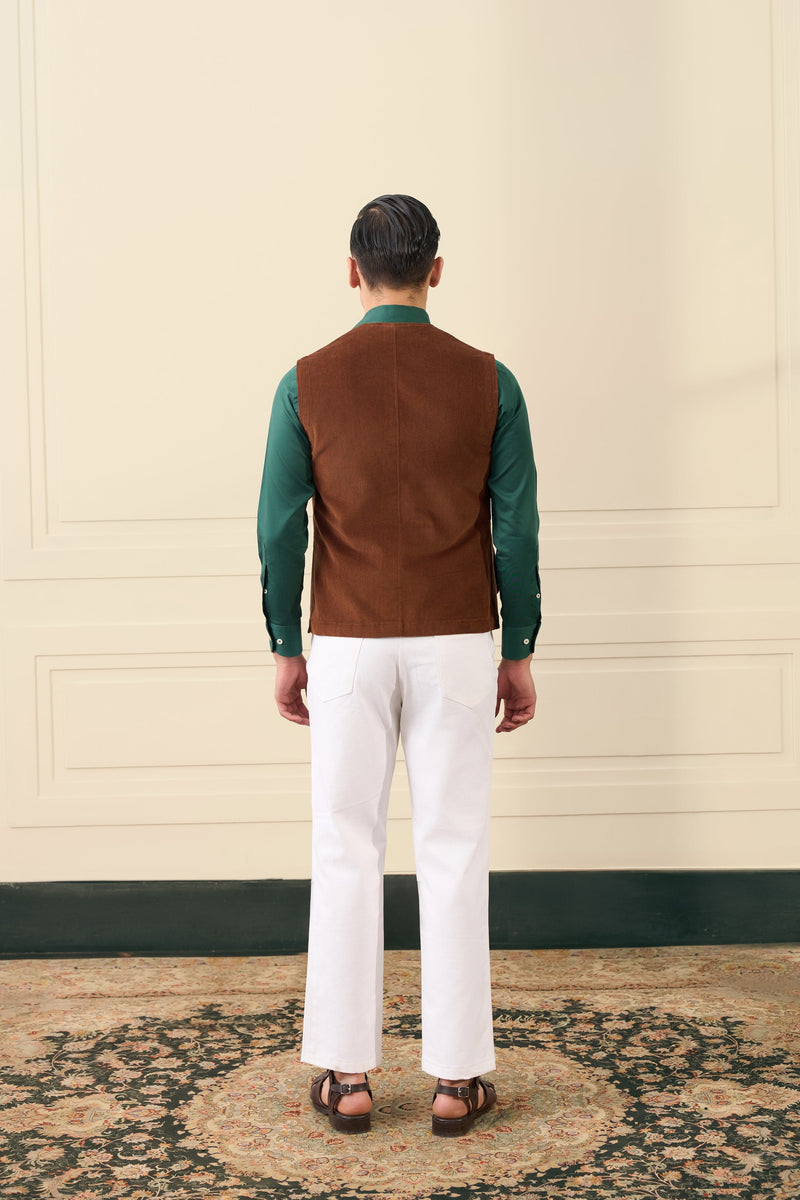 Rust Brown Corduroy Vest Gargee