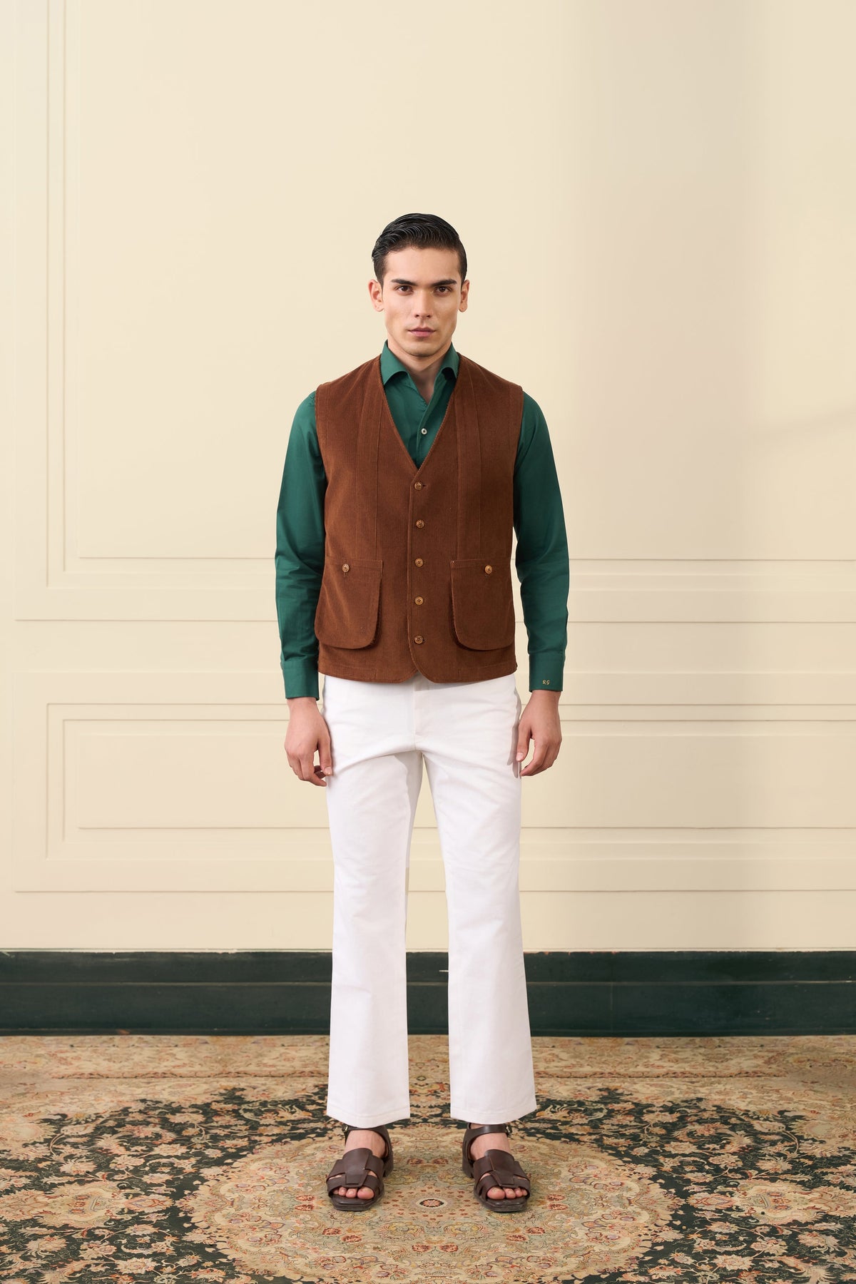 Rust Brown Corduroy Vest Gargee