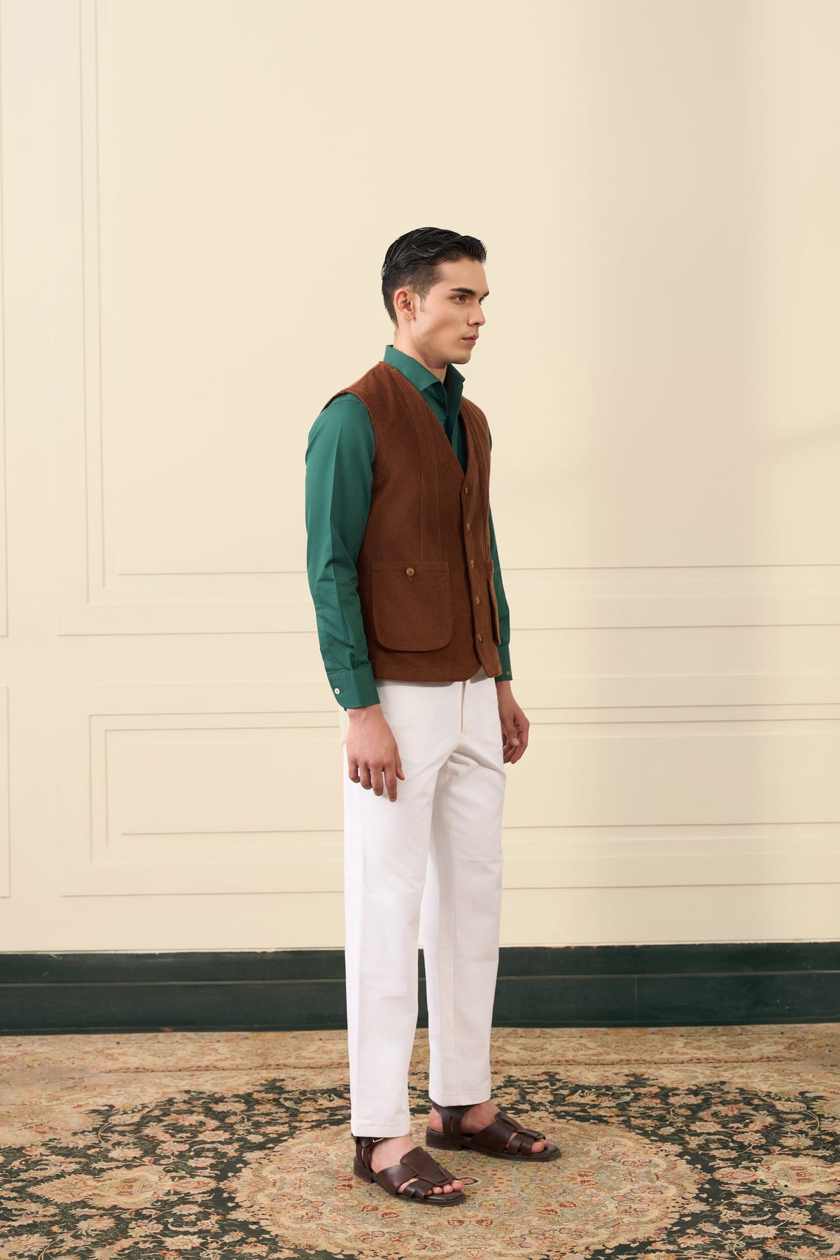 Rust Brown Corduroy Vest Gargee