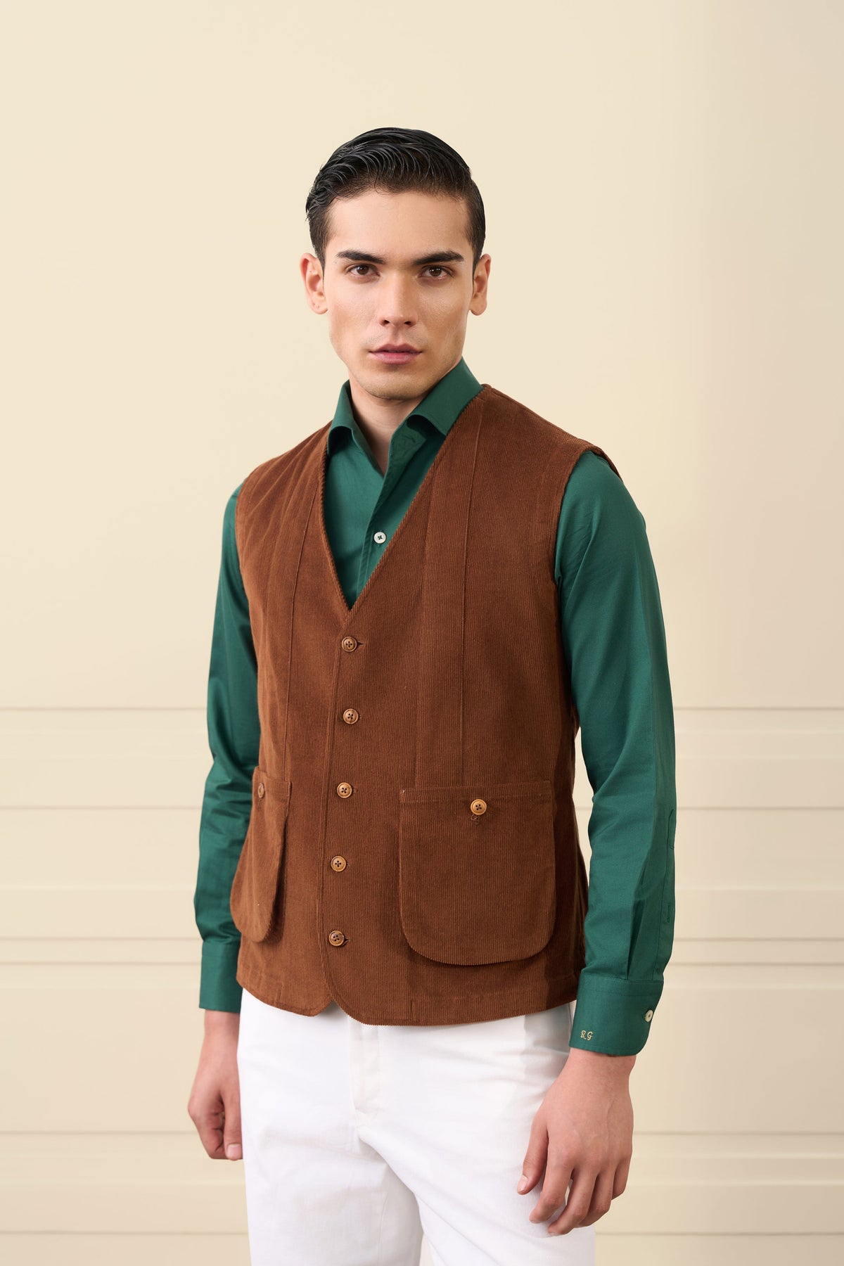 Rust Brown Corduroy Vest Gargee