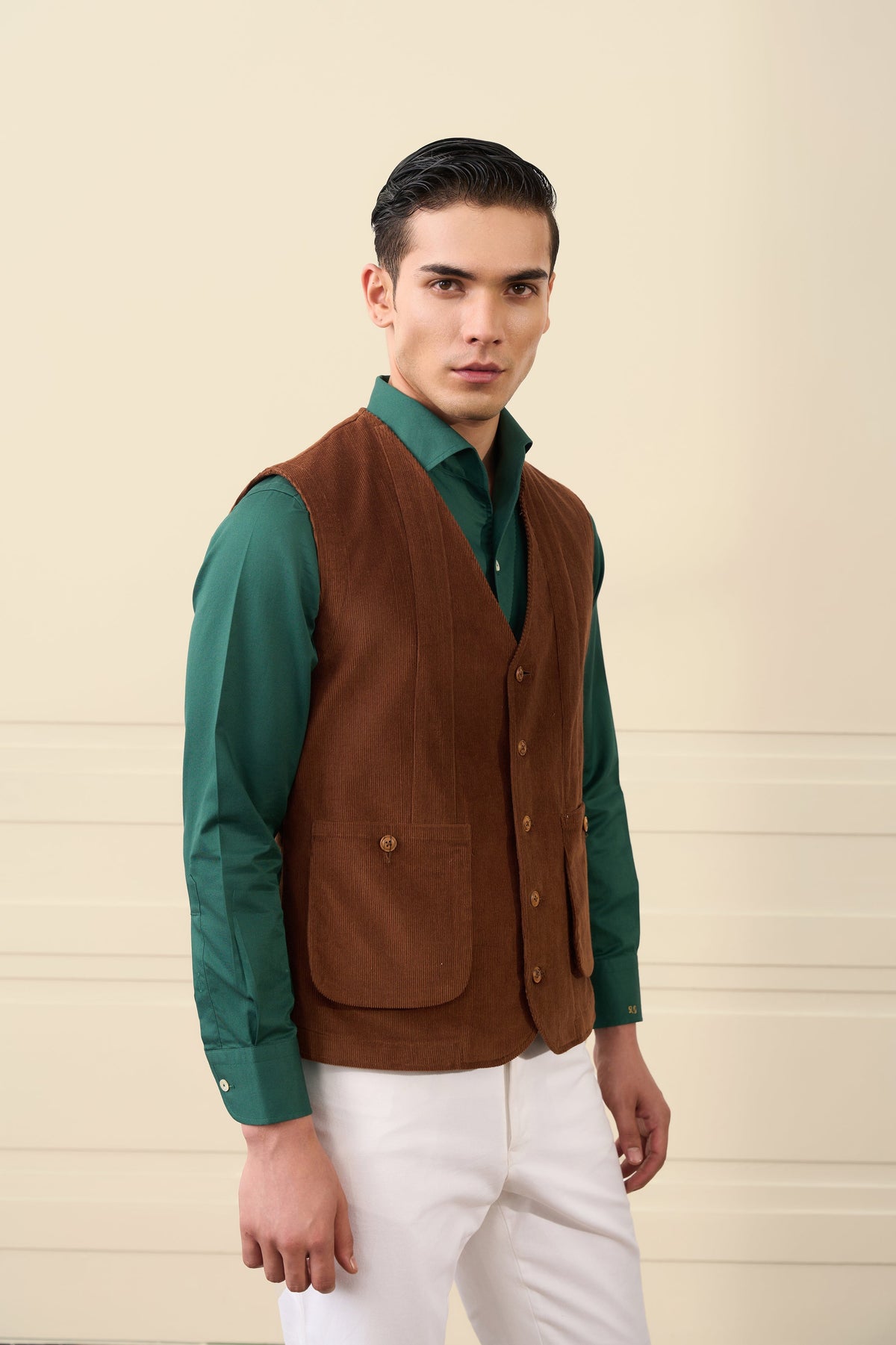 Rust Brown Corduroy Vest Gargee