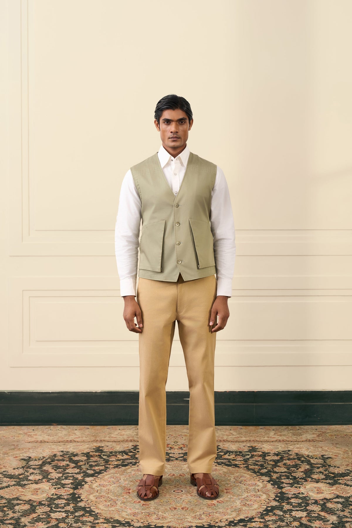 Sage Green Utility Vest Gargee