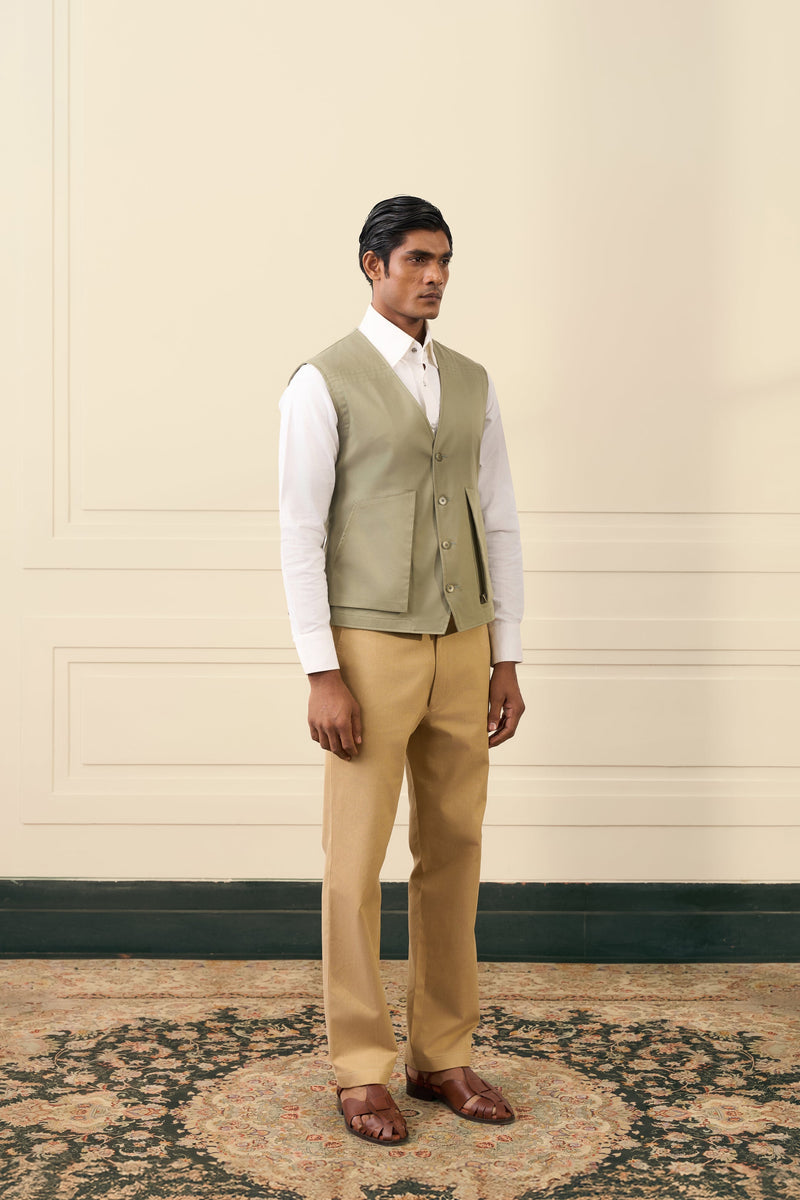 Sage Green Utility Vest Gargee