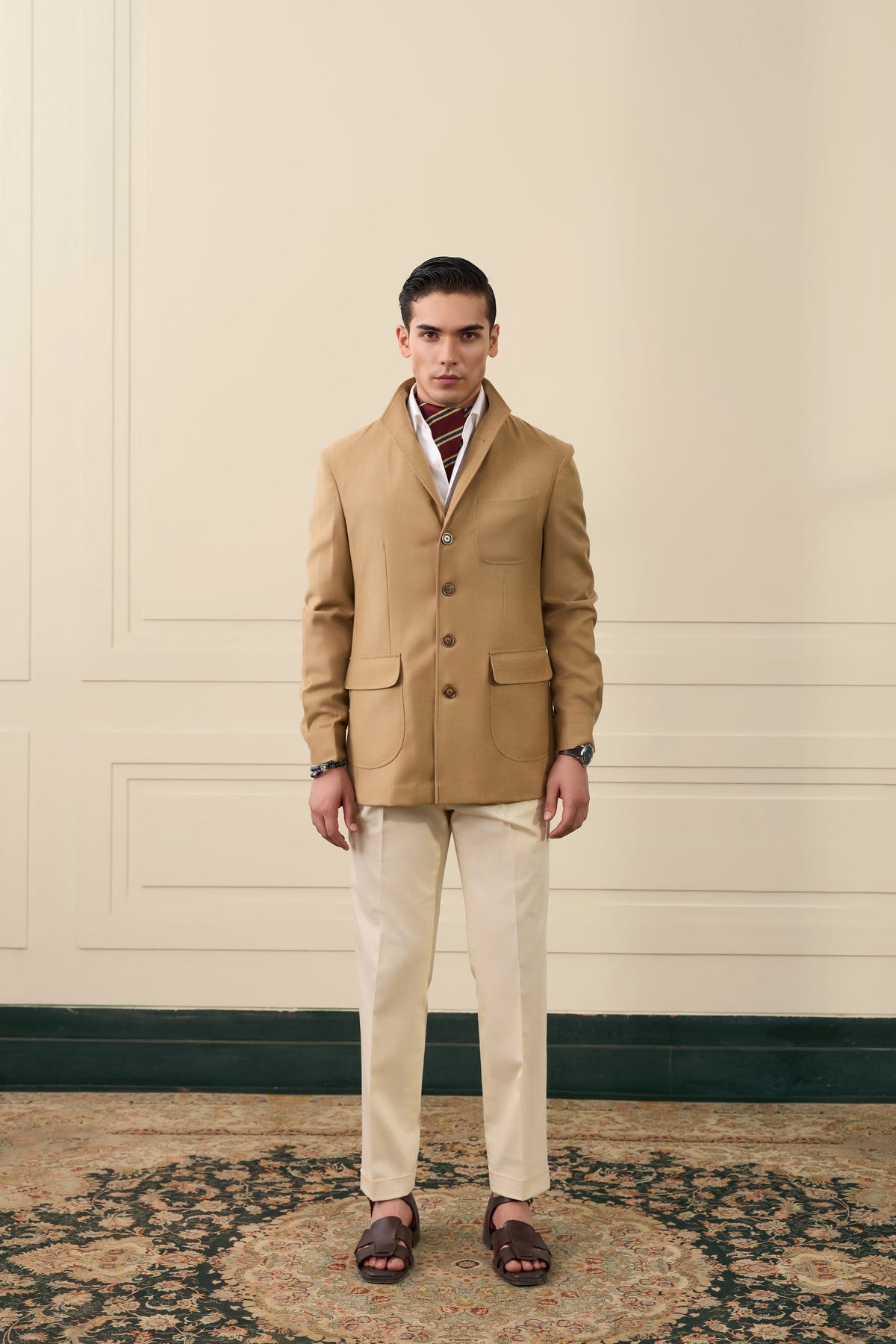 Sand Worker-Inspired Utility Bandhgala Gargee