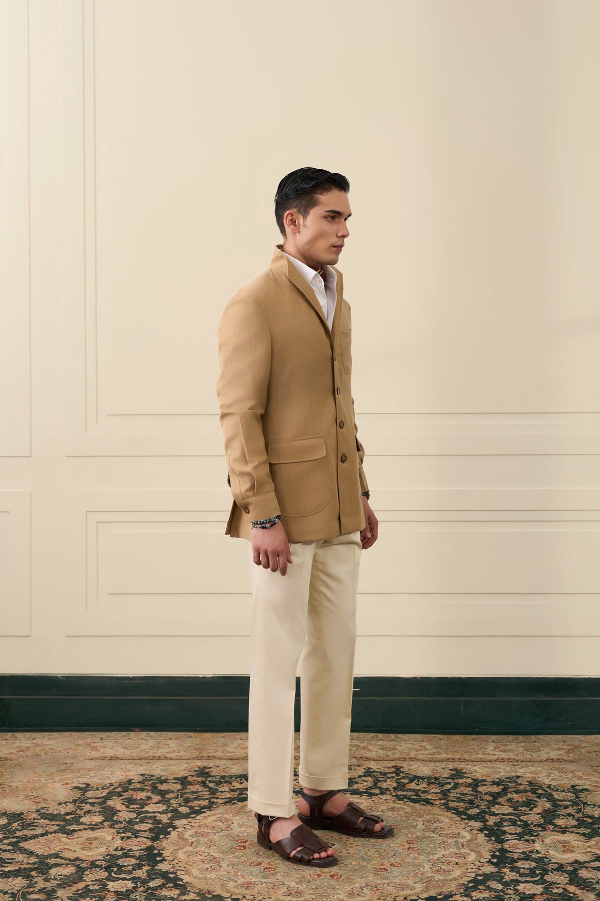 Sand Worker-Inspired Utility Bandhgala Gargee