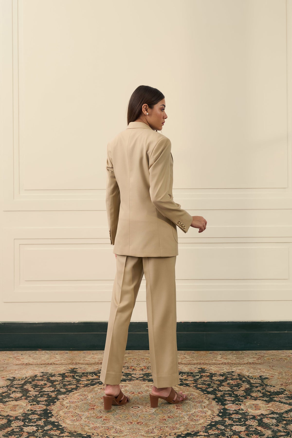 Sandstone Three-Piece Tailored Suit Gargee