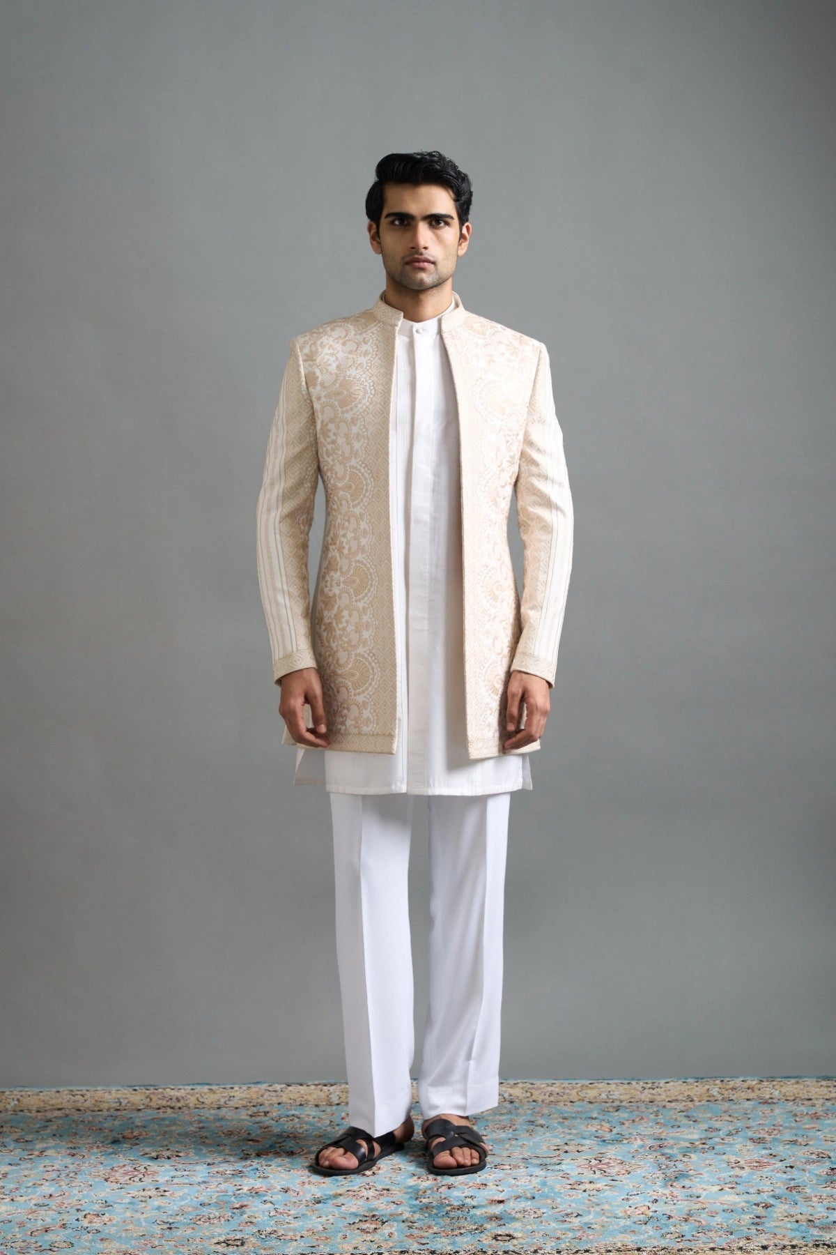 Gargee Designers Aaryan Ivory Indo-Western Gargee