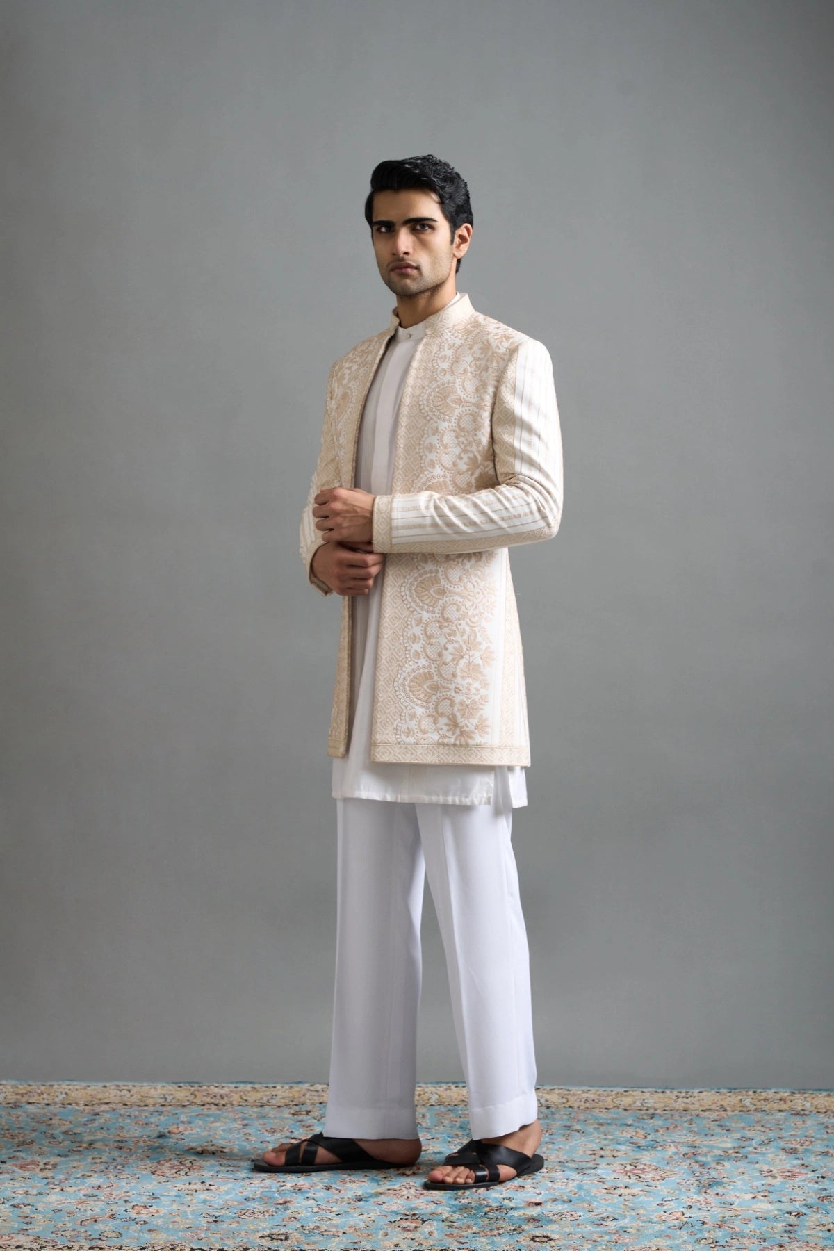Gargee Designers Aaryan Ivory Indo-Western Gargee