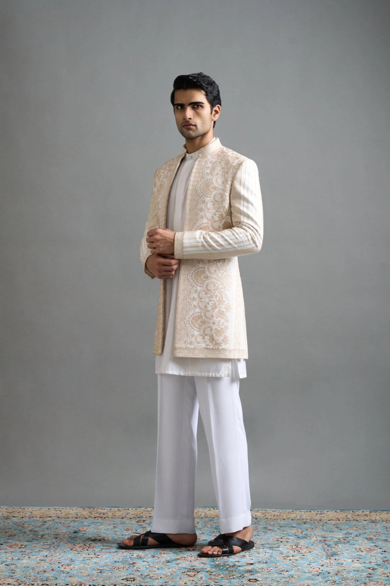 Gargee Designers Aaryan Ivory Indo-Western Gargee