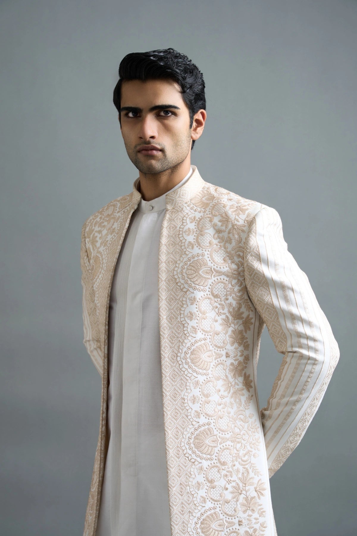 Gargee Designers Aaryan Ivory Indo-Western Gargee