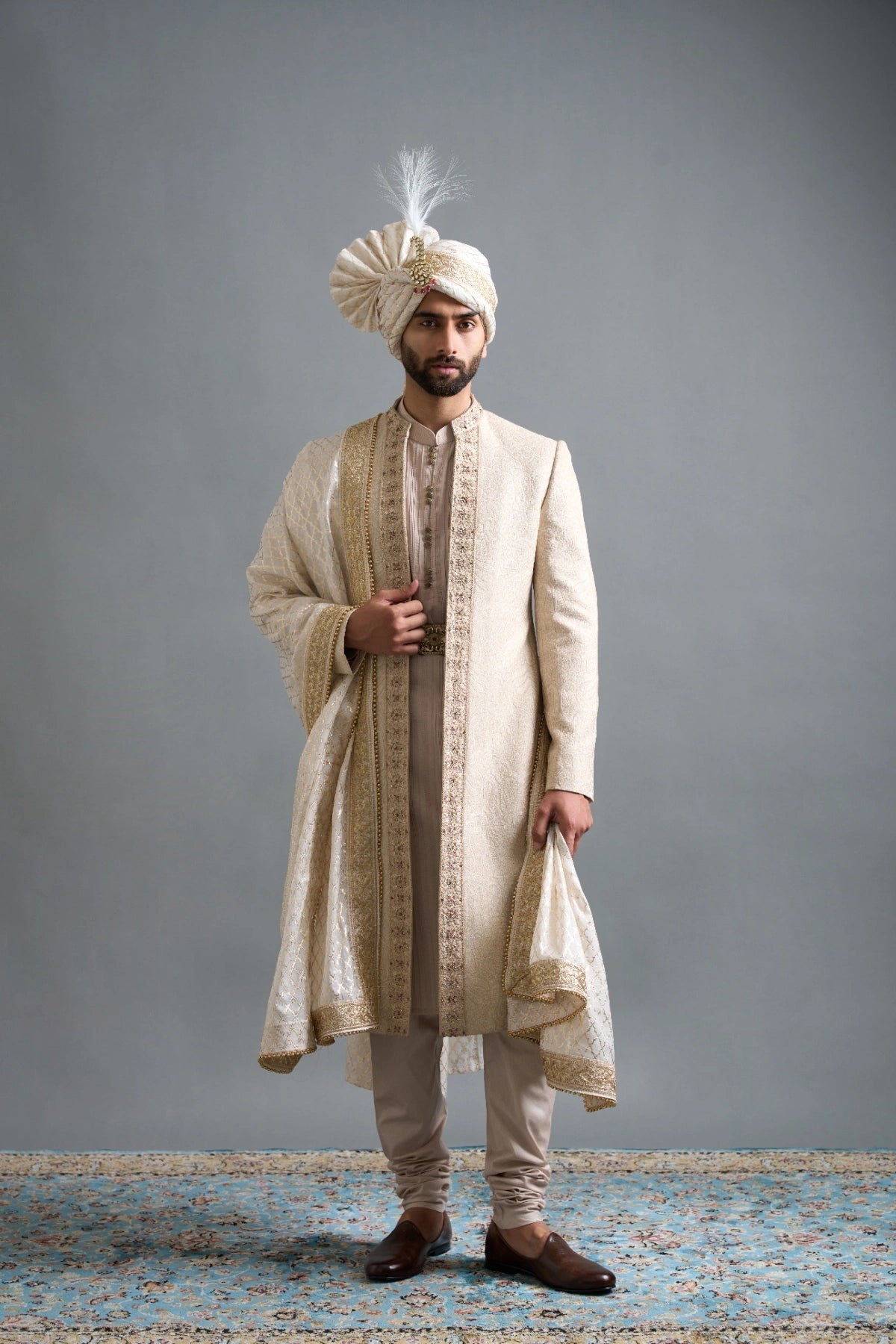 Gargee Designers Aryaveer Beige Sherwani Gargee