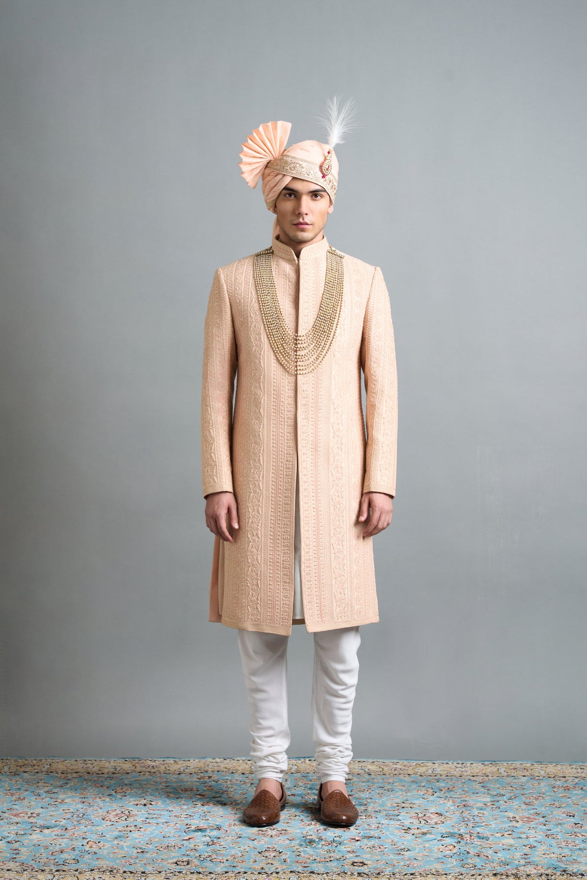 Gargee Designers Hridaan Peach Sherwani Gargee