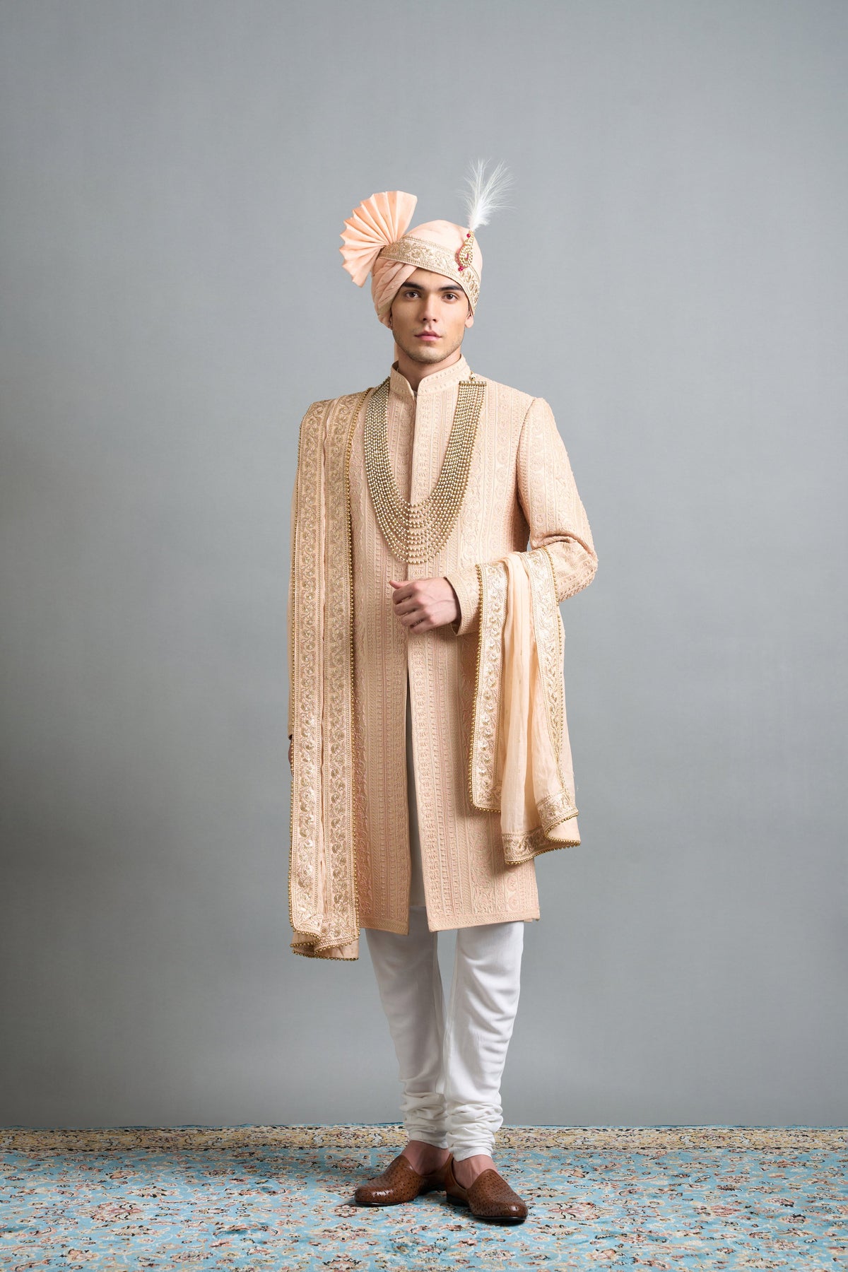 Gargee Designers Hridaan Peach Sherwani Gargee